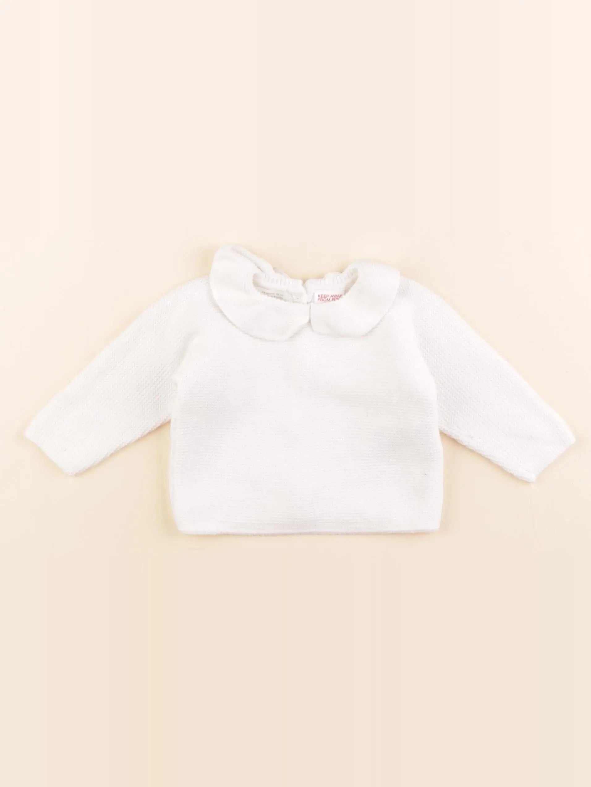 Zara - pull blanc - 1/3 mois