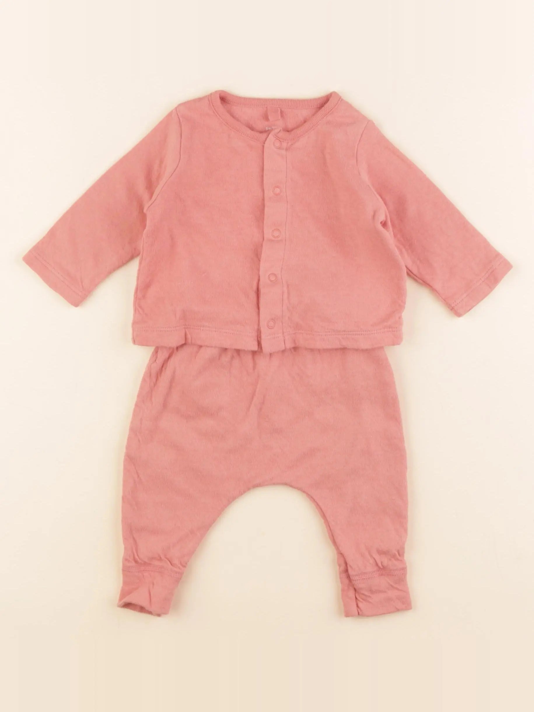 Petit Bateau - ensemble rose - 3 mois