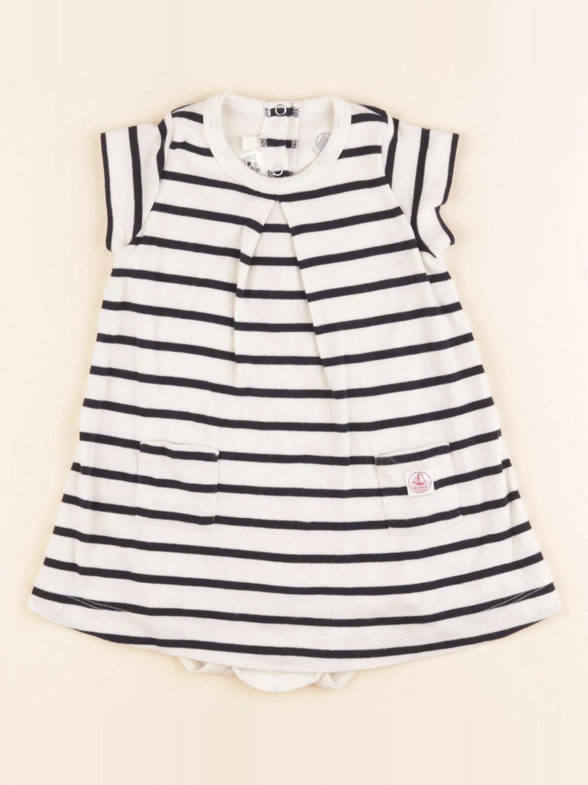 Petit Bateau - body robe blanc - 12 mois