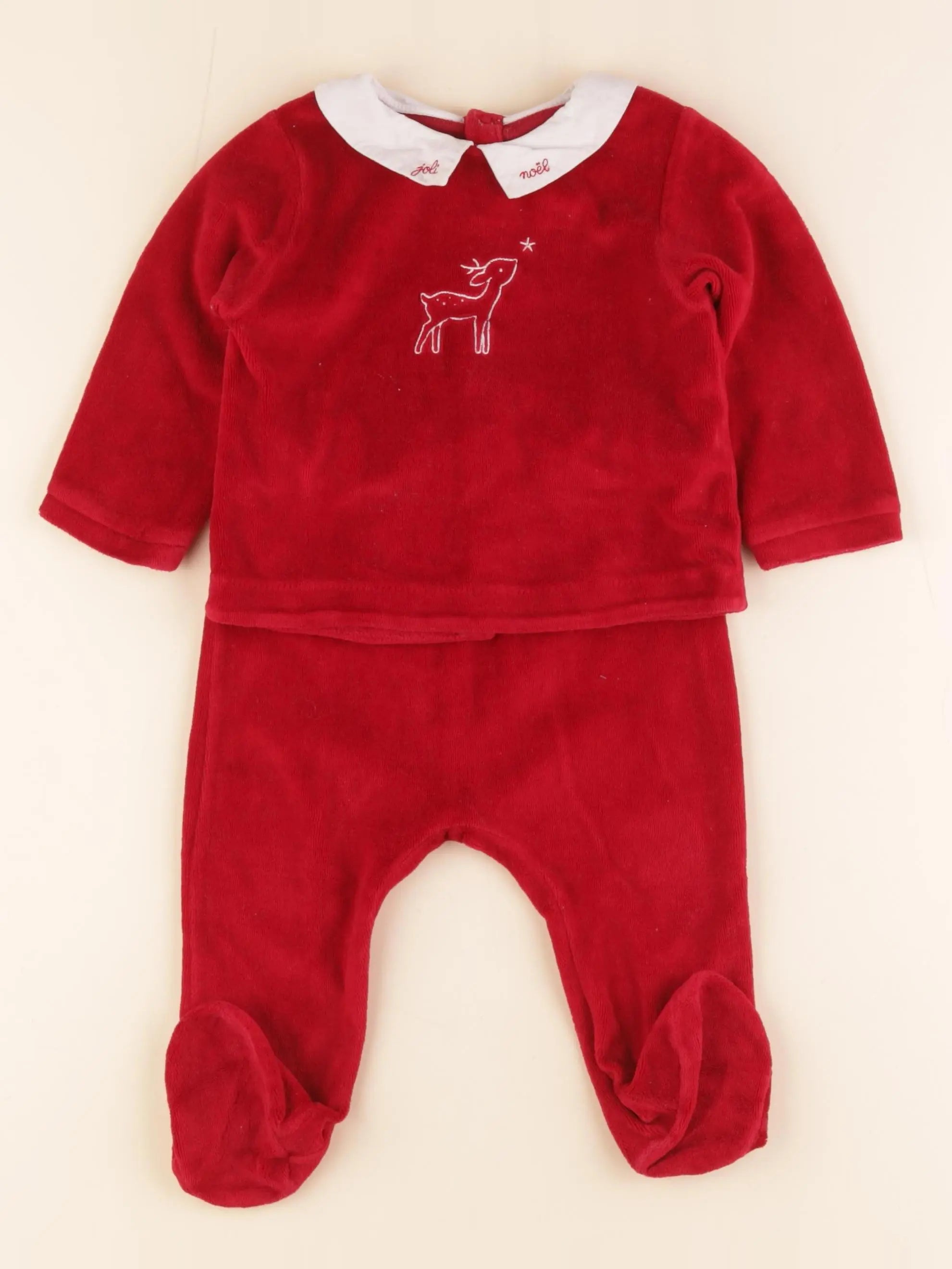 Jacadi - pyjama velours rouge - 18 mois