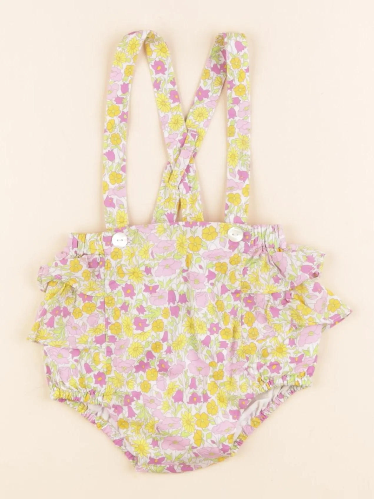 Jacadi - bloomer volants au dos, liberty multicolore - 6 mois