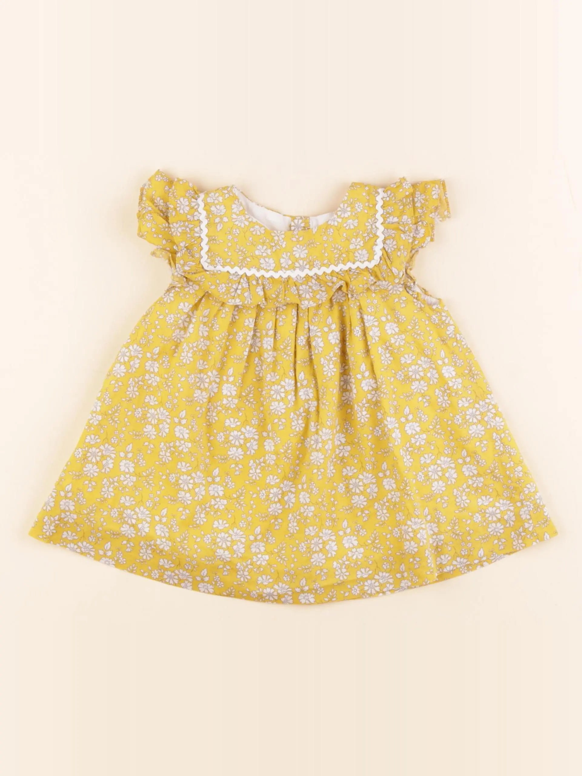 Jacadi - robe liberty jaune - 6 mois
