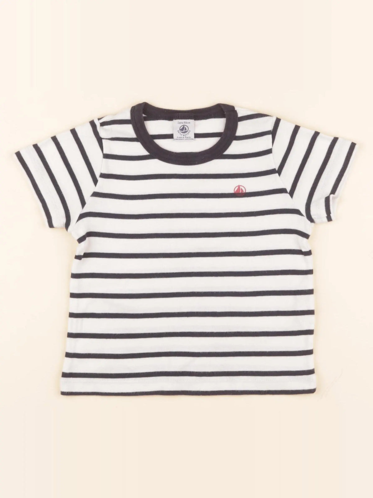 Tee-shirt blanc, bleu