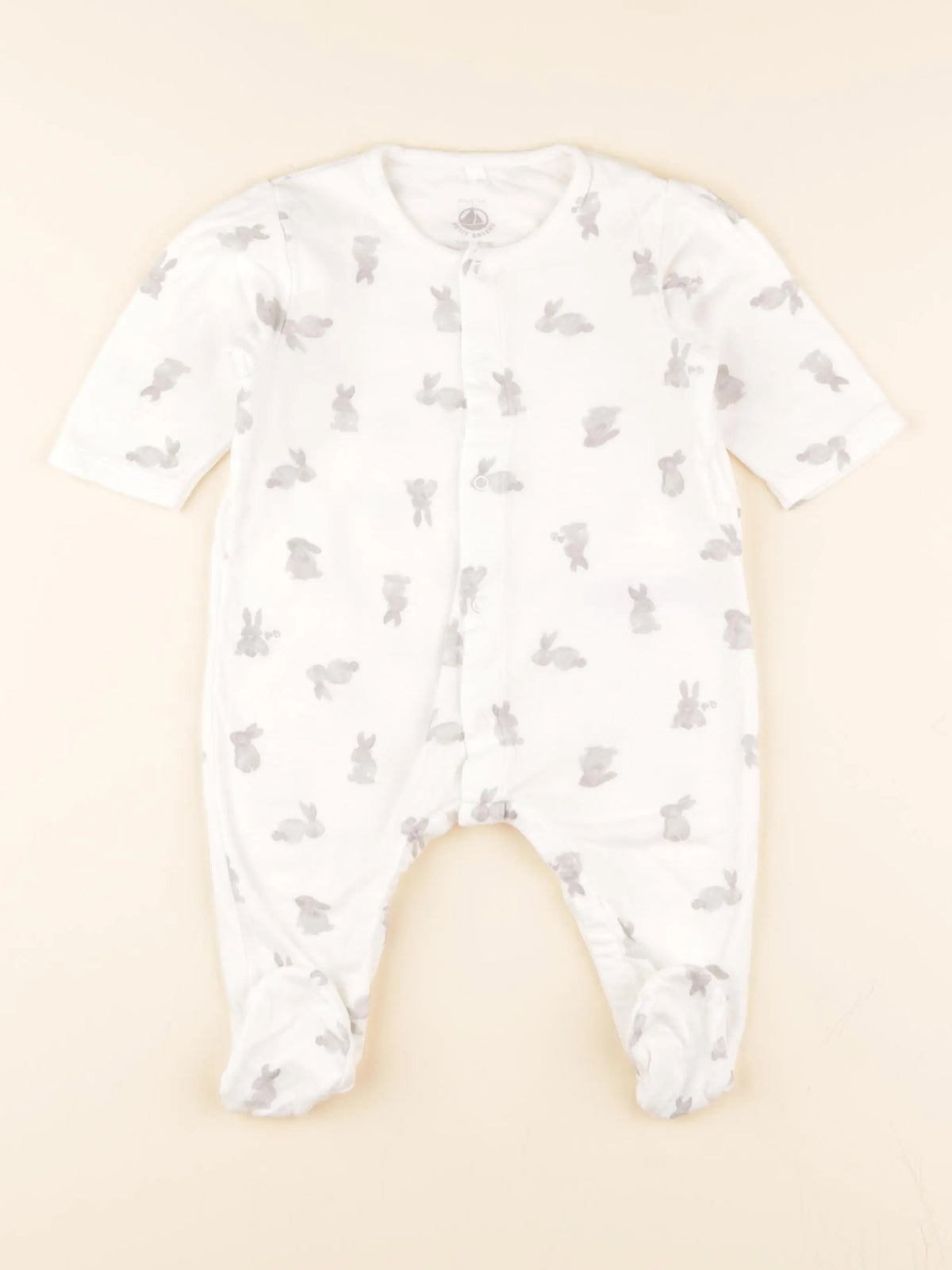 Pyjama coton gris, blanc