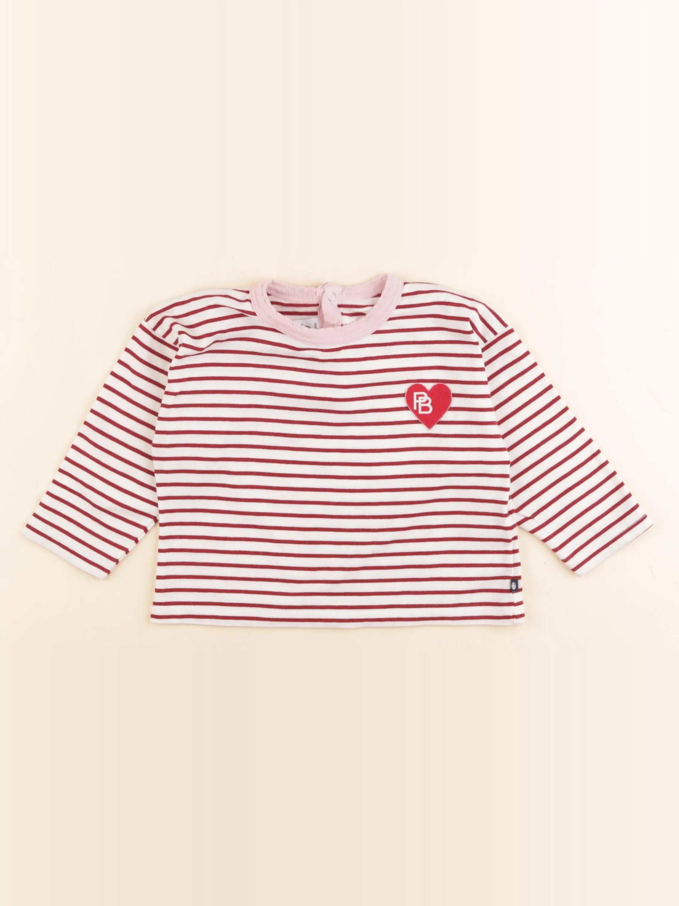 Petit Bateau - tee-shirt rouge, rose - 18 mois