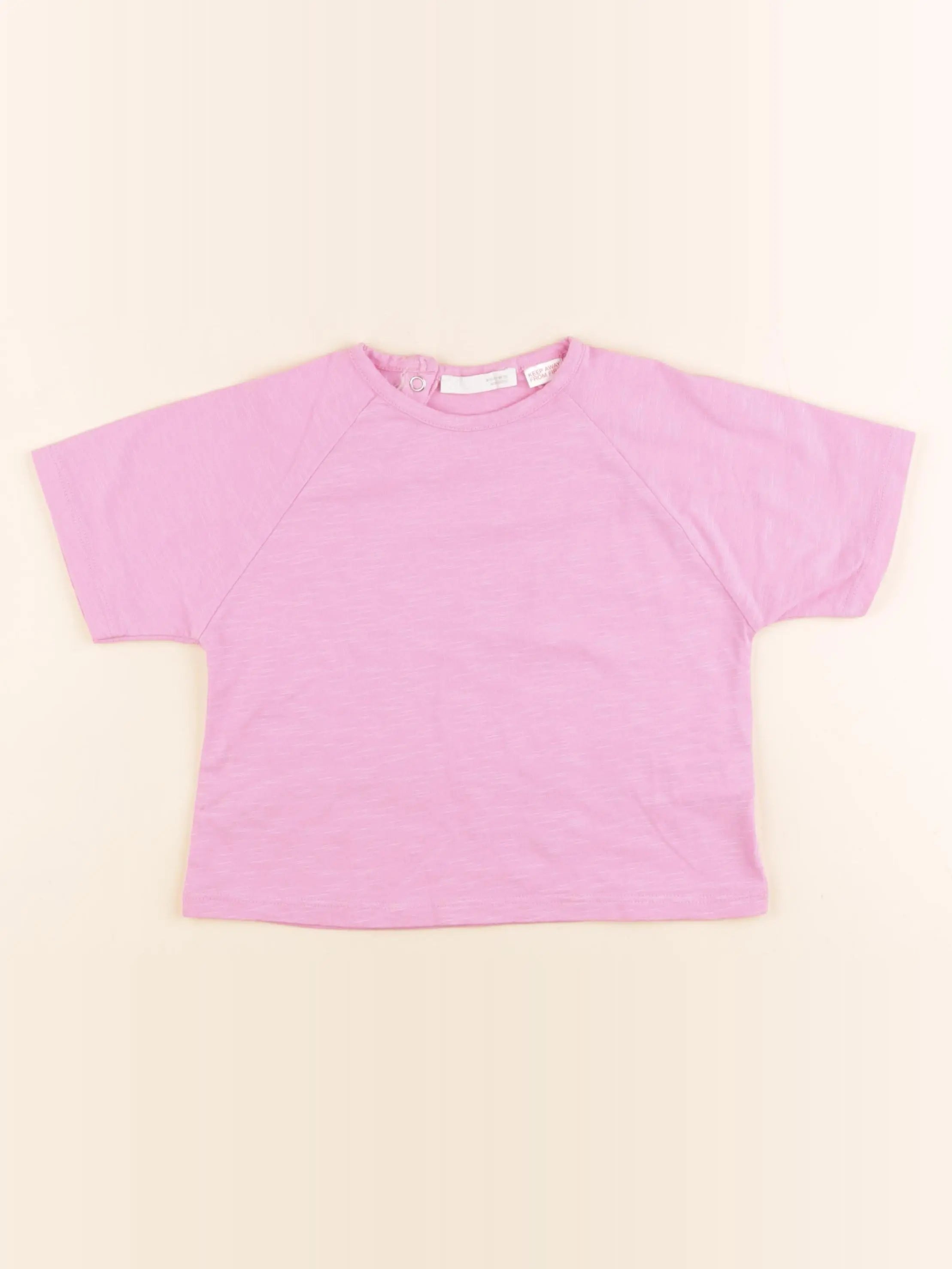 Zara - tee-shirt rose - 9/12 mois