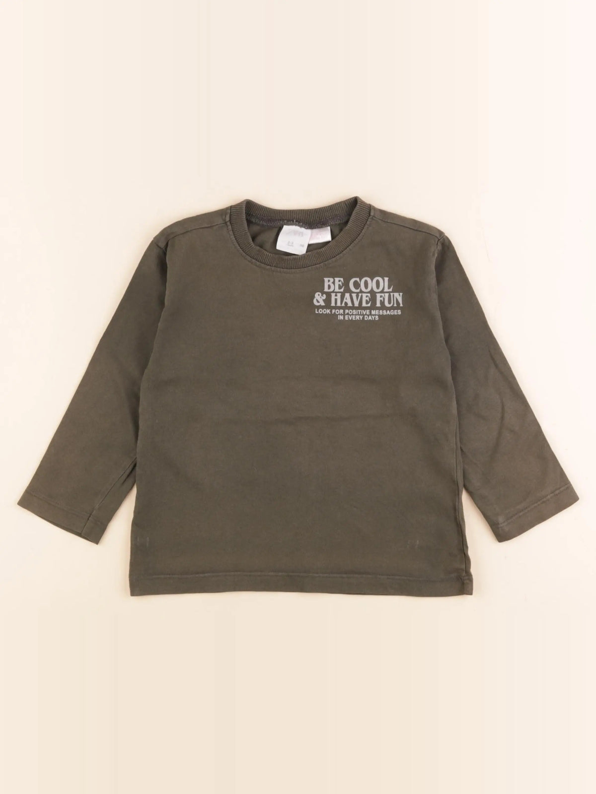 Zara - tee-shirt imprimé au dos vert - 2/3 ans