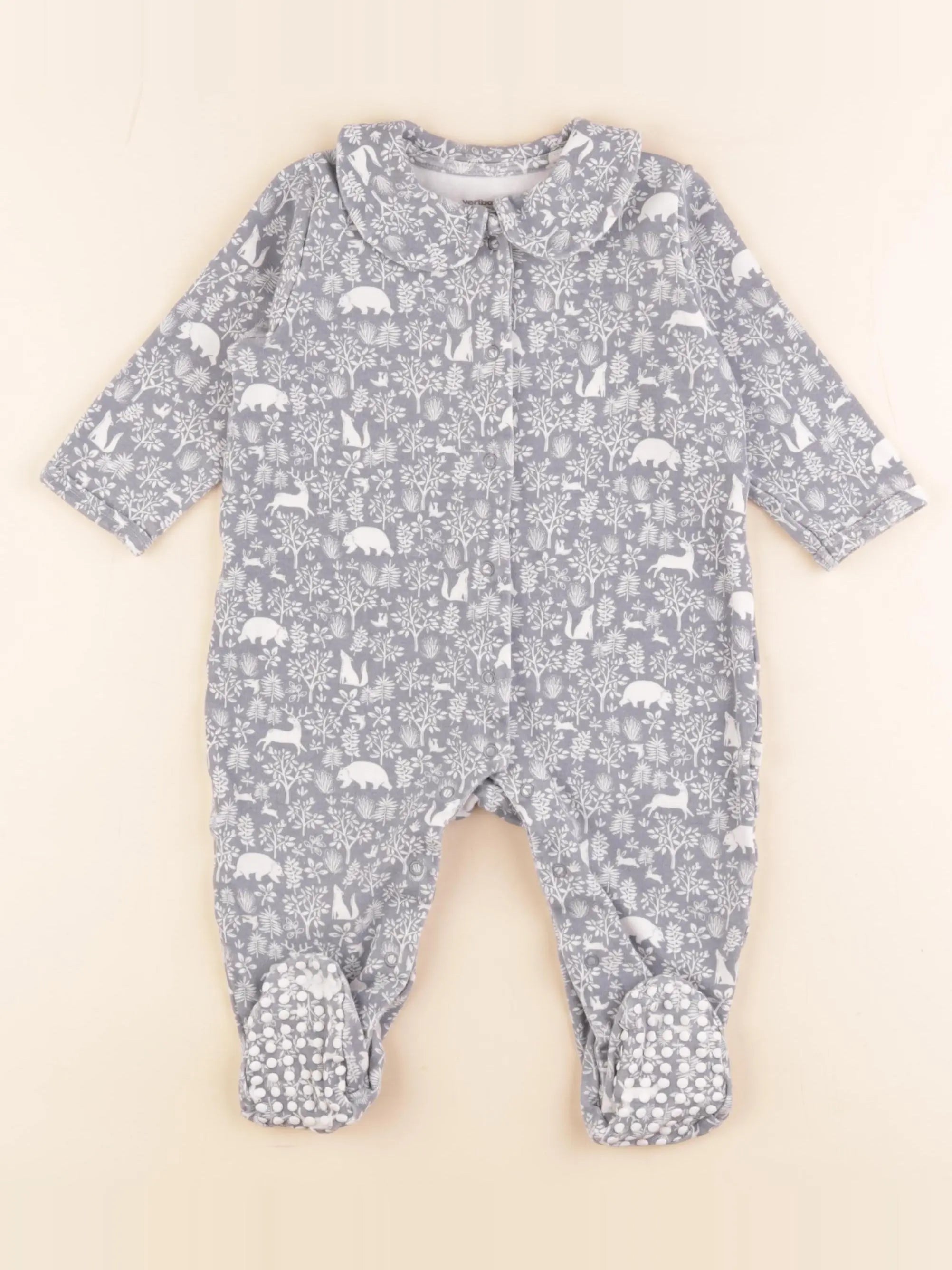 Vertbaudet - pyjama coton bleu - 12 mois