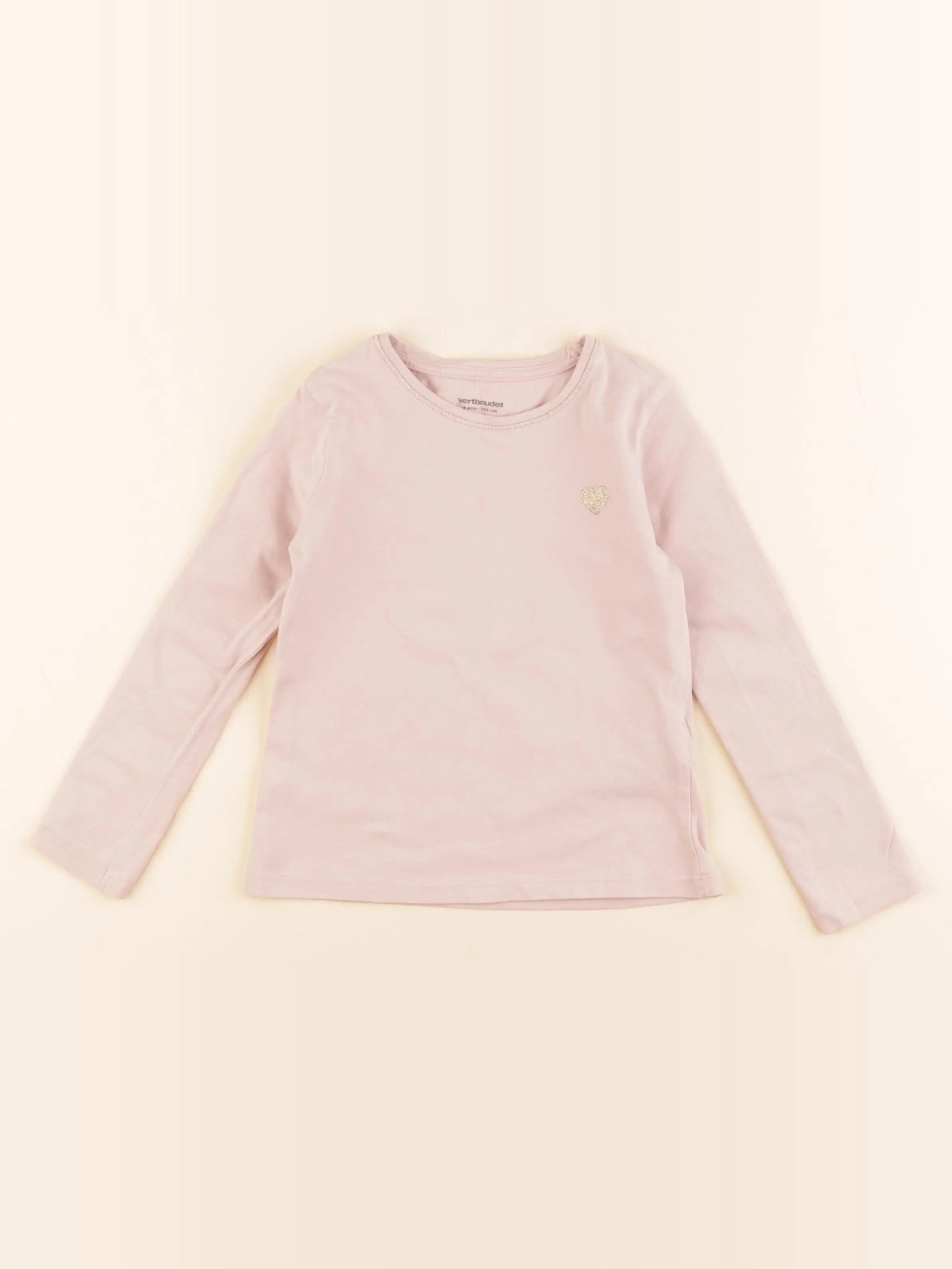 Vertbaudet - tee-shirt rose - 4 ans