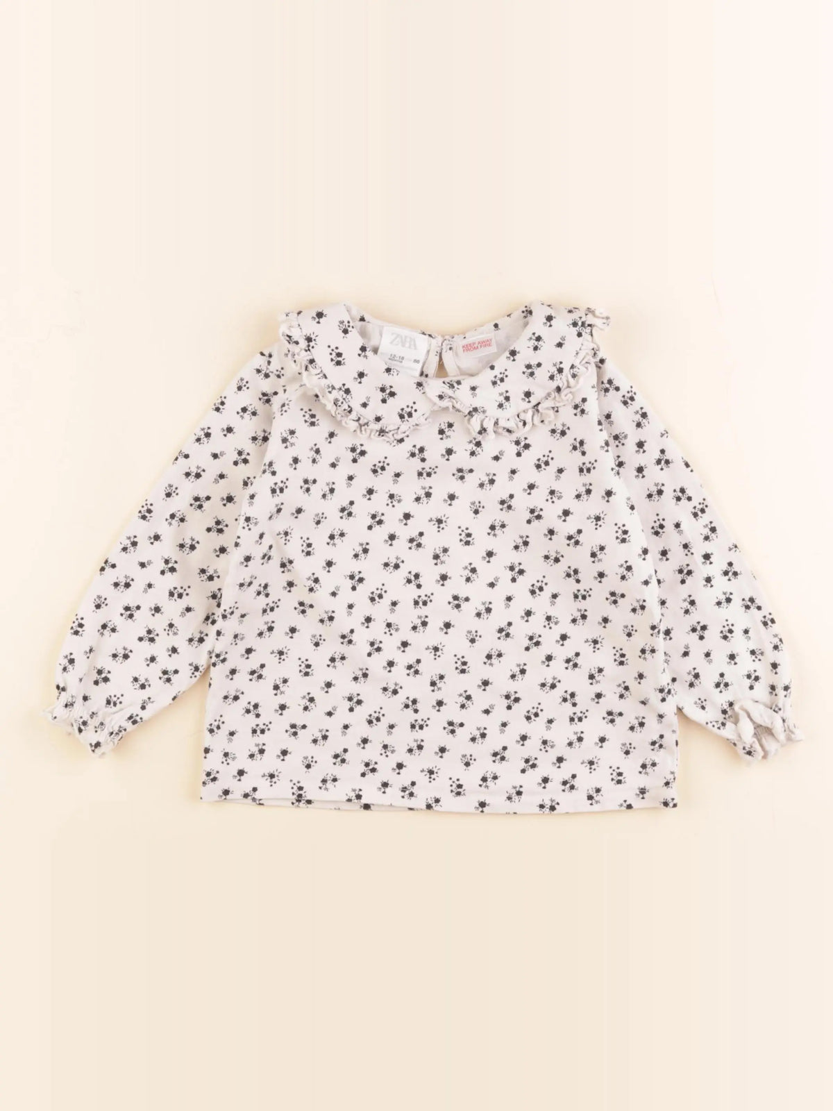Zara - tee-shirt beige, noir - 12/18 mois