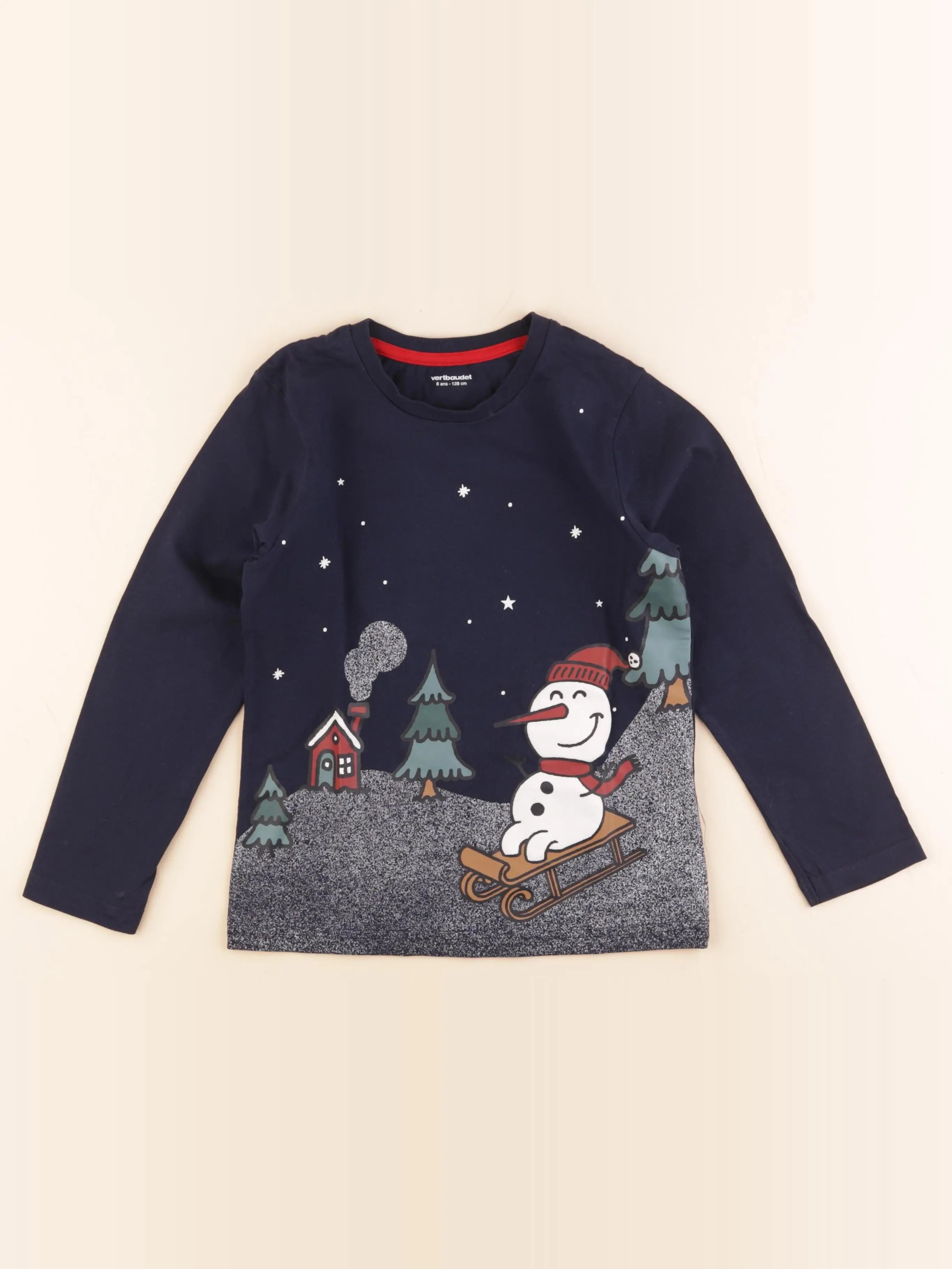 Vertbaudet - tee-shirt bleu - 8 ans