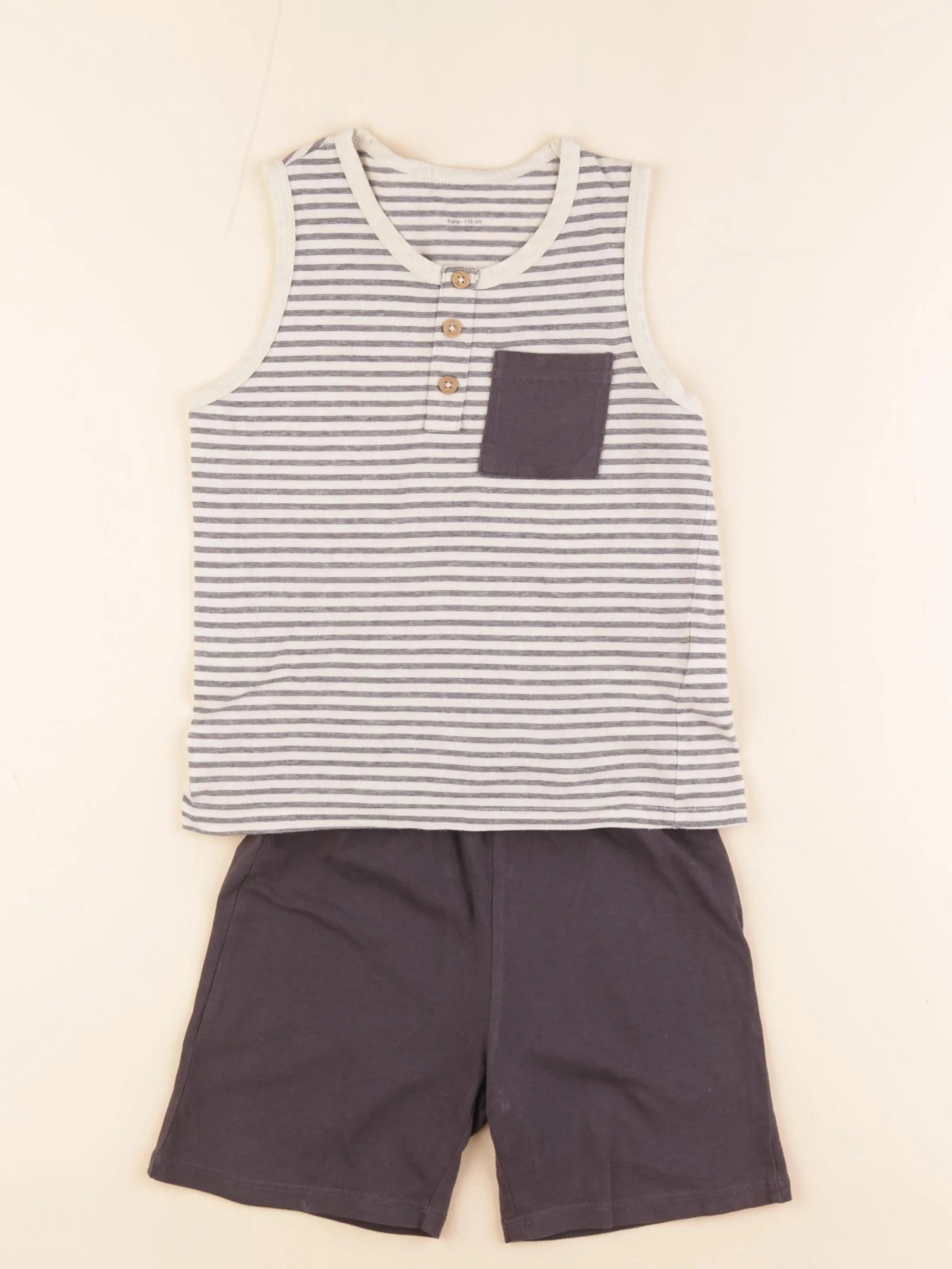 Vertbaudet - pyjama coton gris - 6 ans