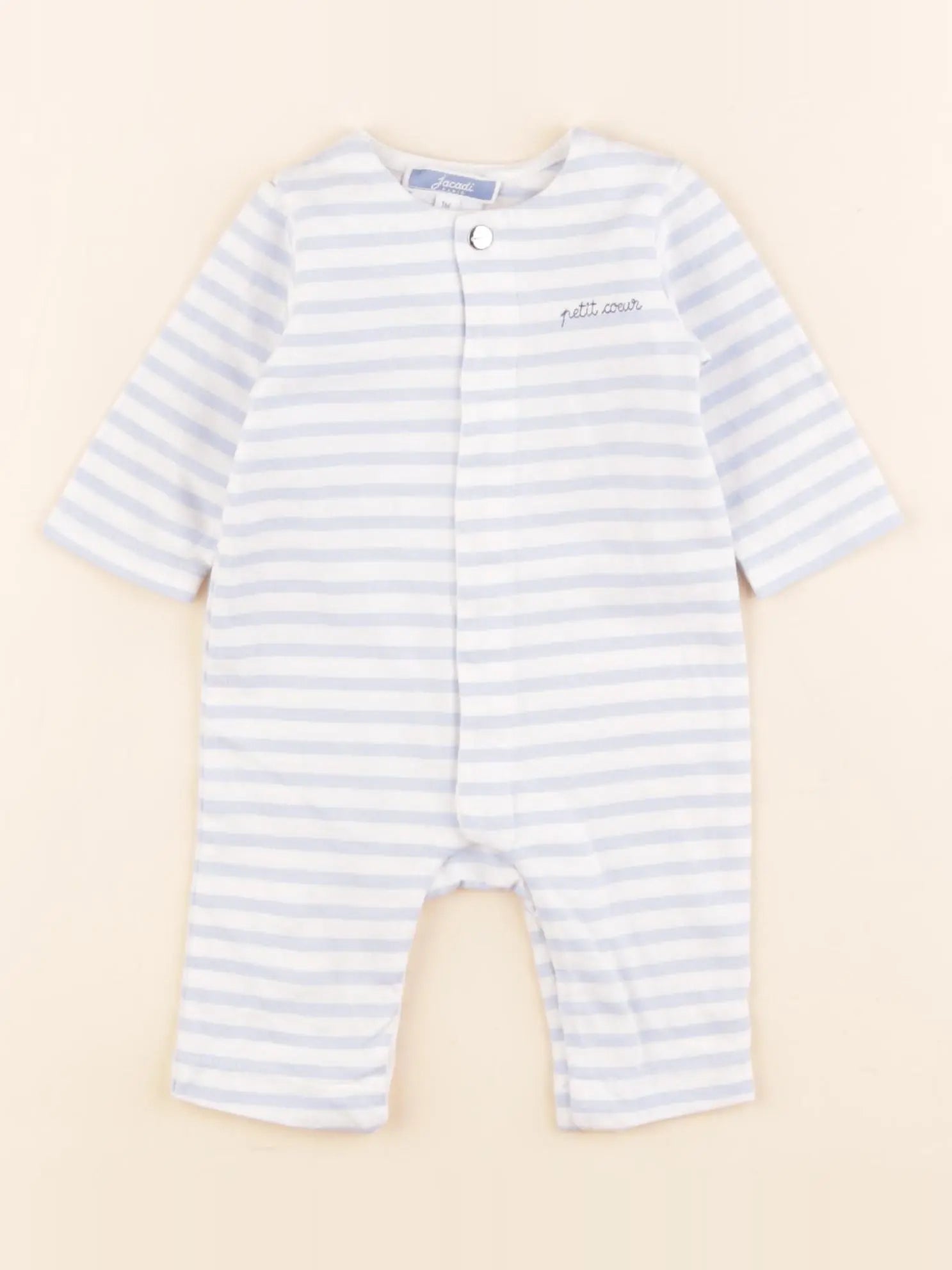 Jacadi - pyjama coton bleu - 1 mois