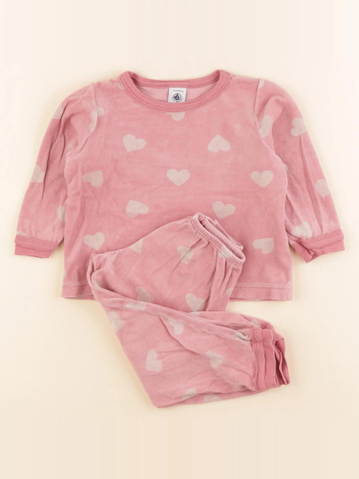 Petit Bateau - pyjama velours rose - 3 ans