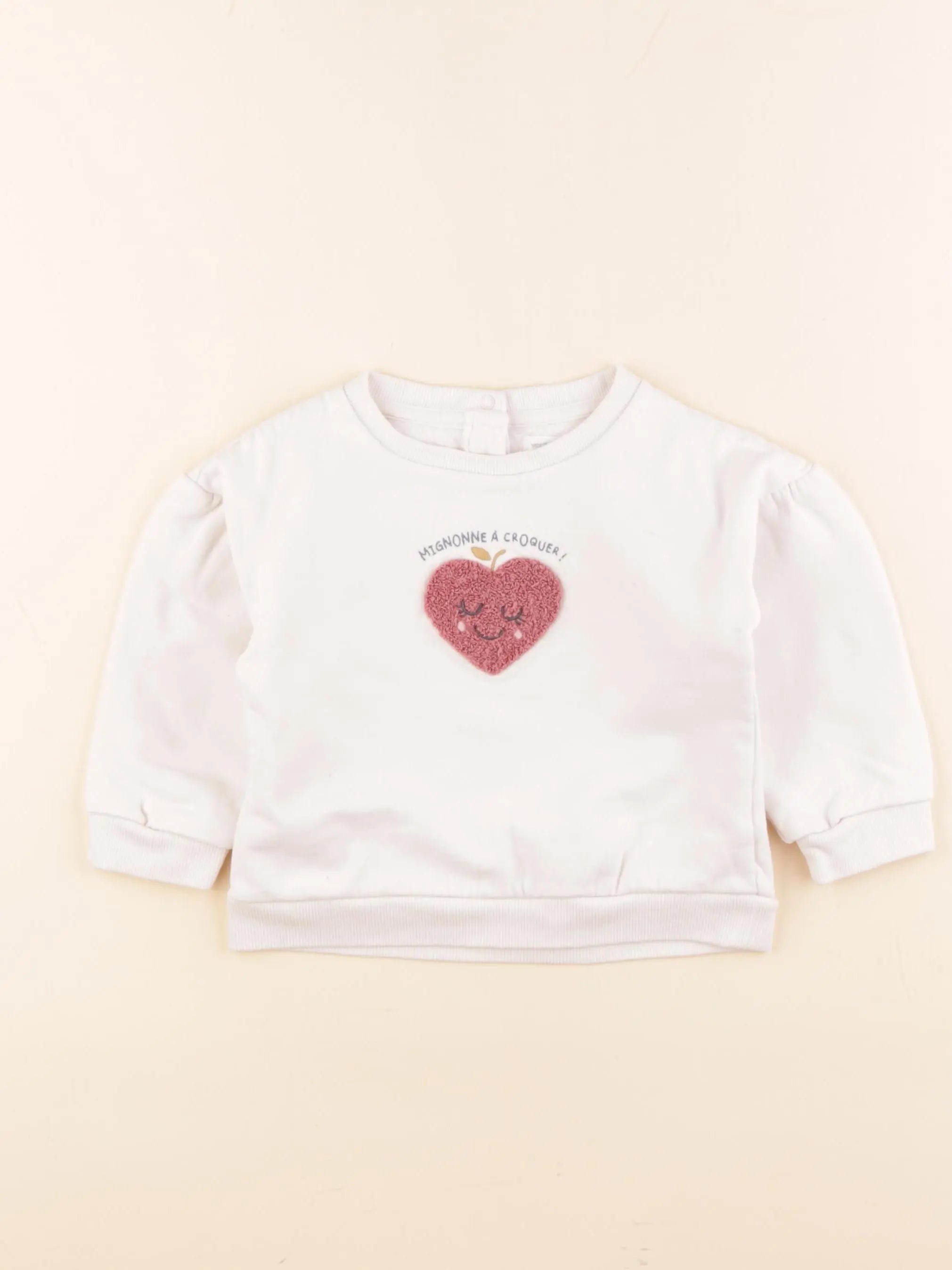 Vertbaudet - sweat beige - 24 mois