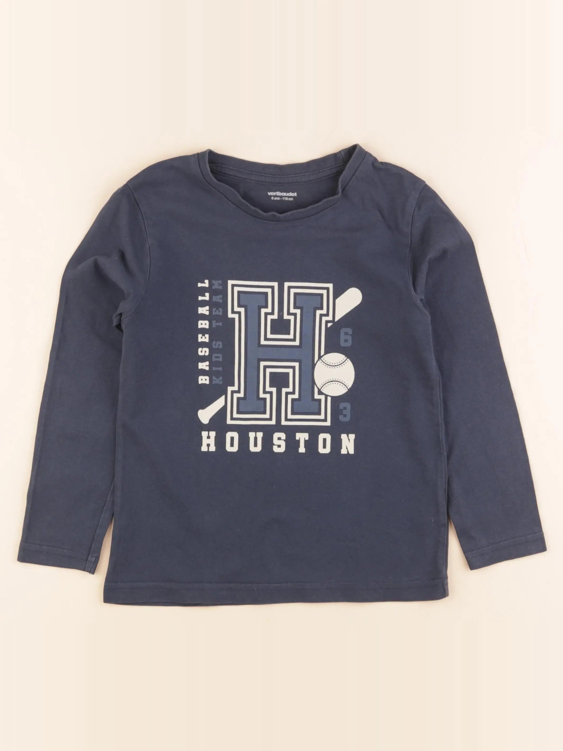 Vertbaudet - tee-shirt bleu - 6 ans