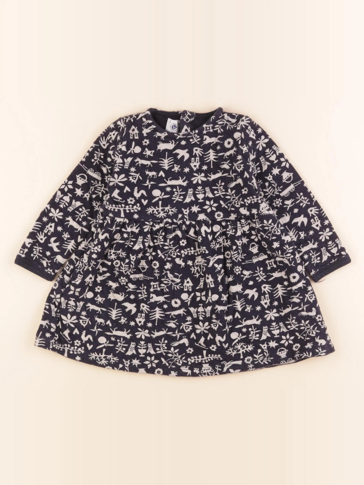 Petit Bateau - robe bleu - 24 mois