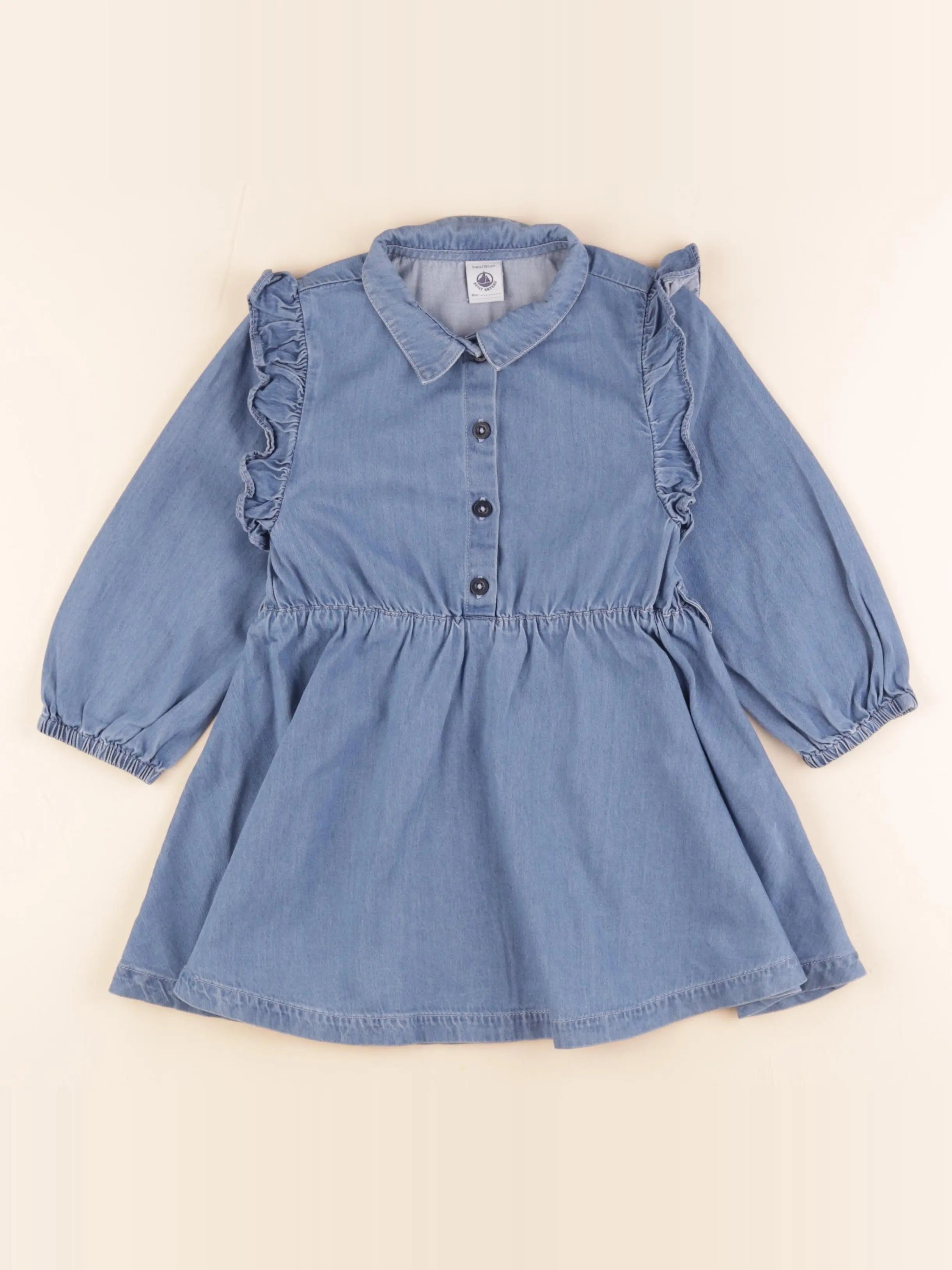 Petit Bateau - robe bleu - 4 ans