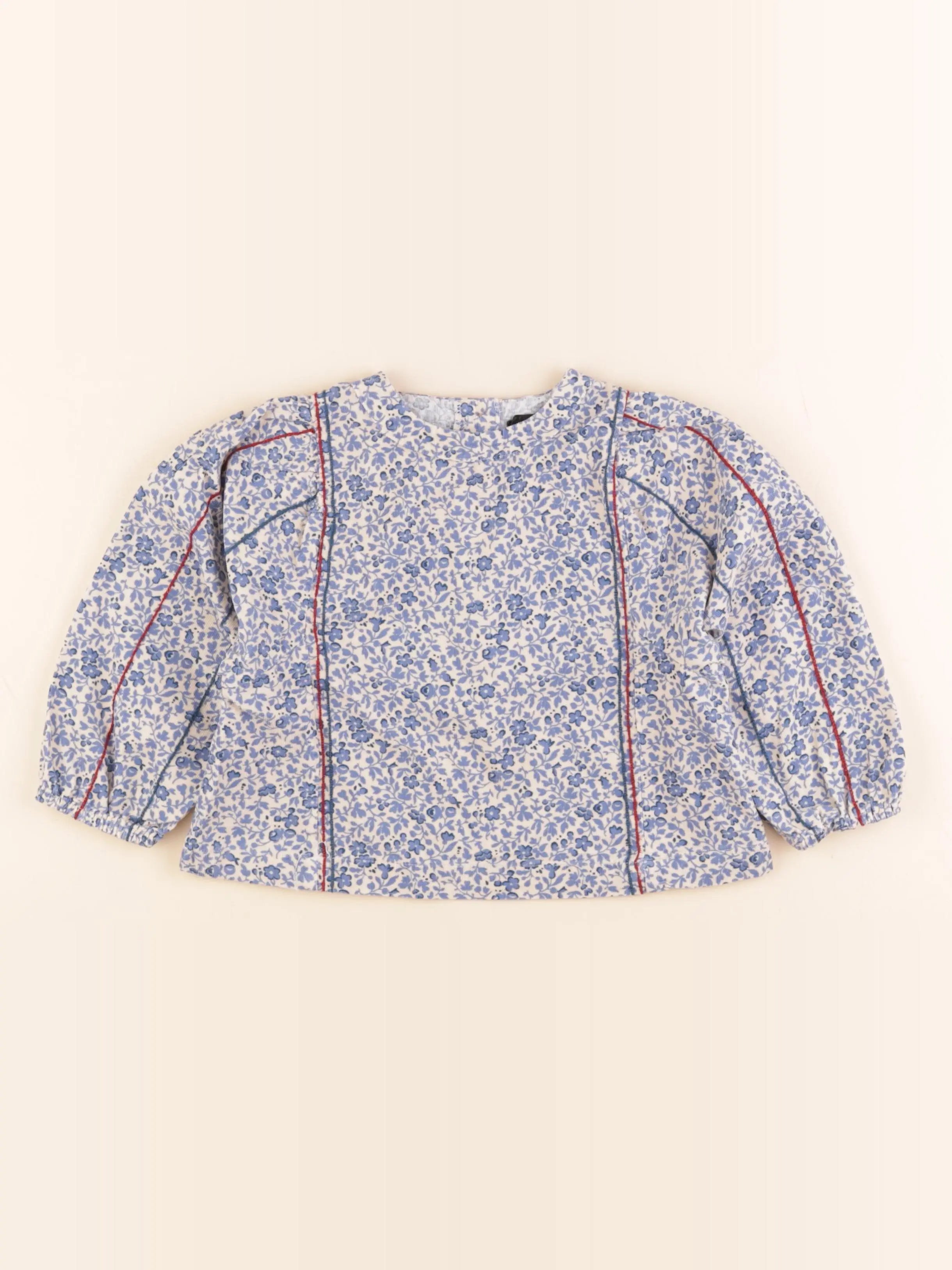 Monoprix - blouse bleu, blanc - 4 ans