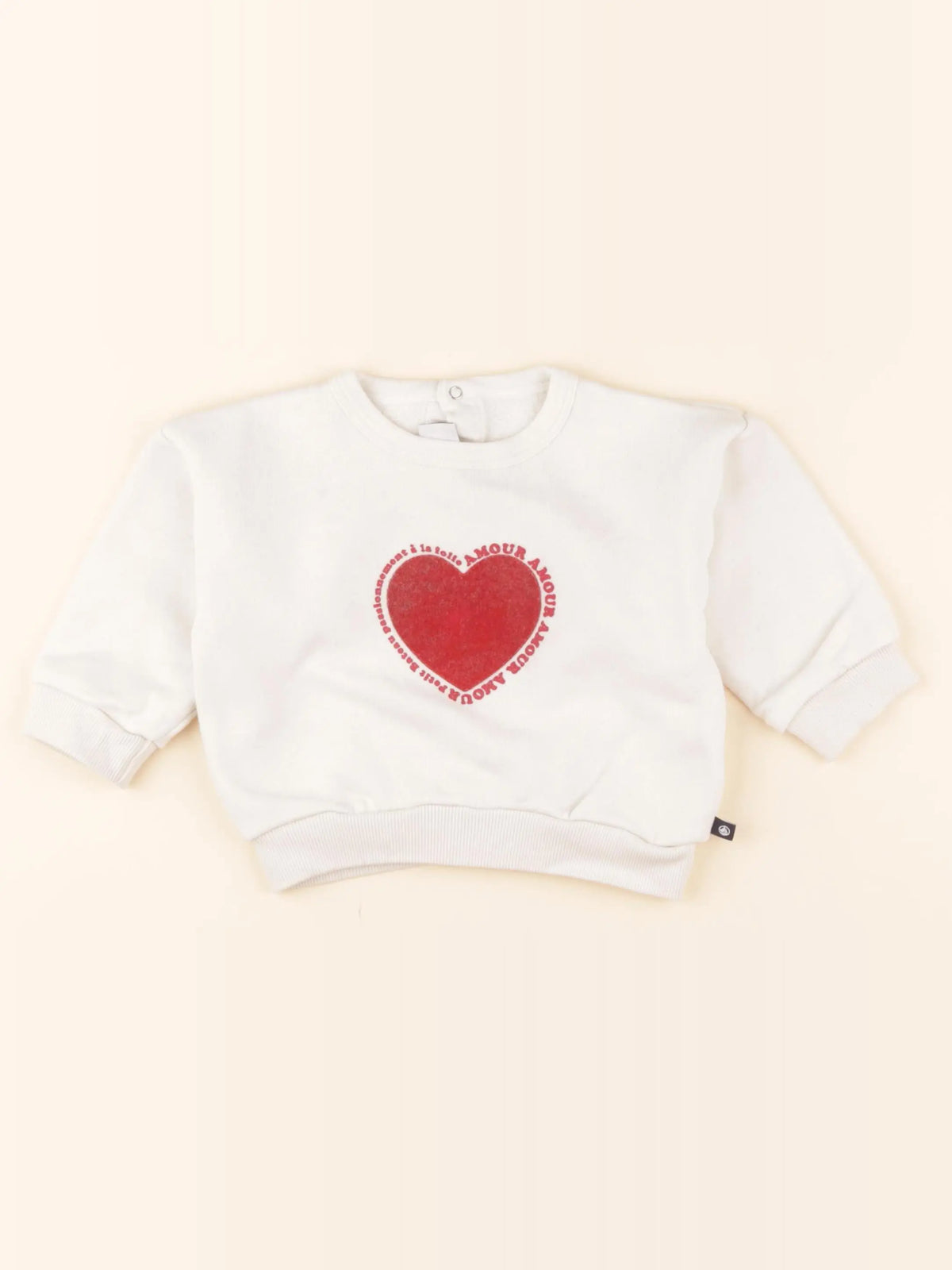 Sweat beige, rouge