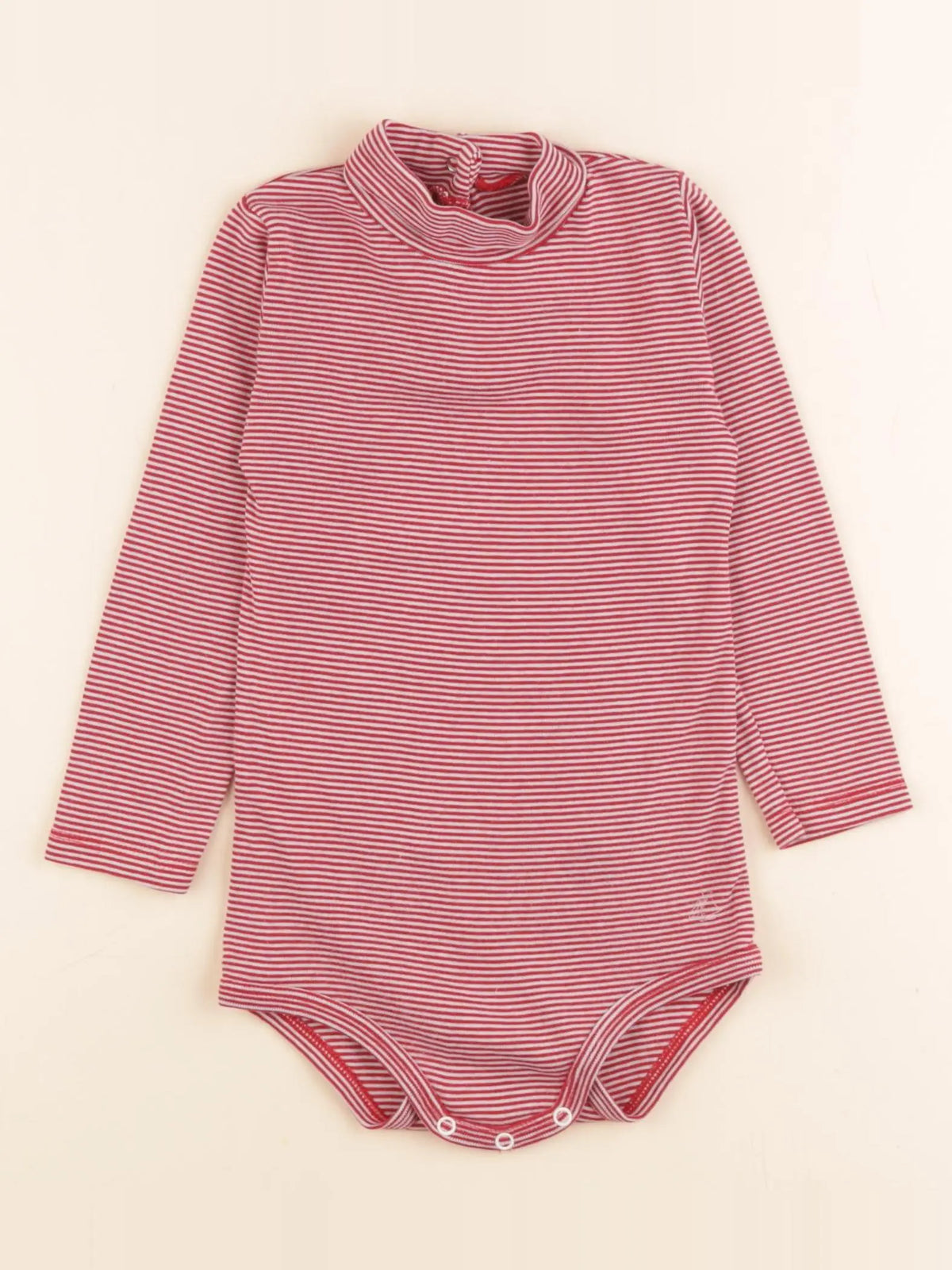 Petit Bateau - body à col rouge - 24 mois