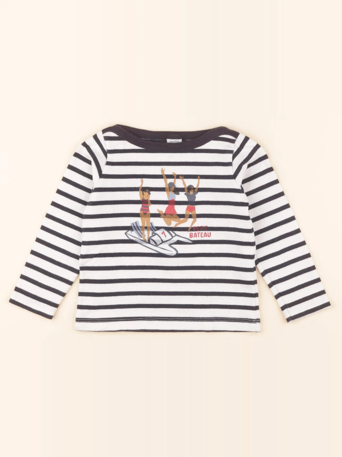 Tee-shirt blanc, bleu