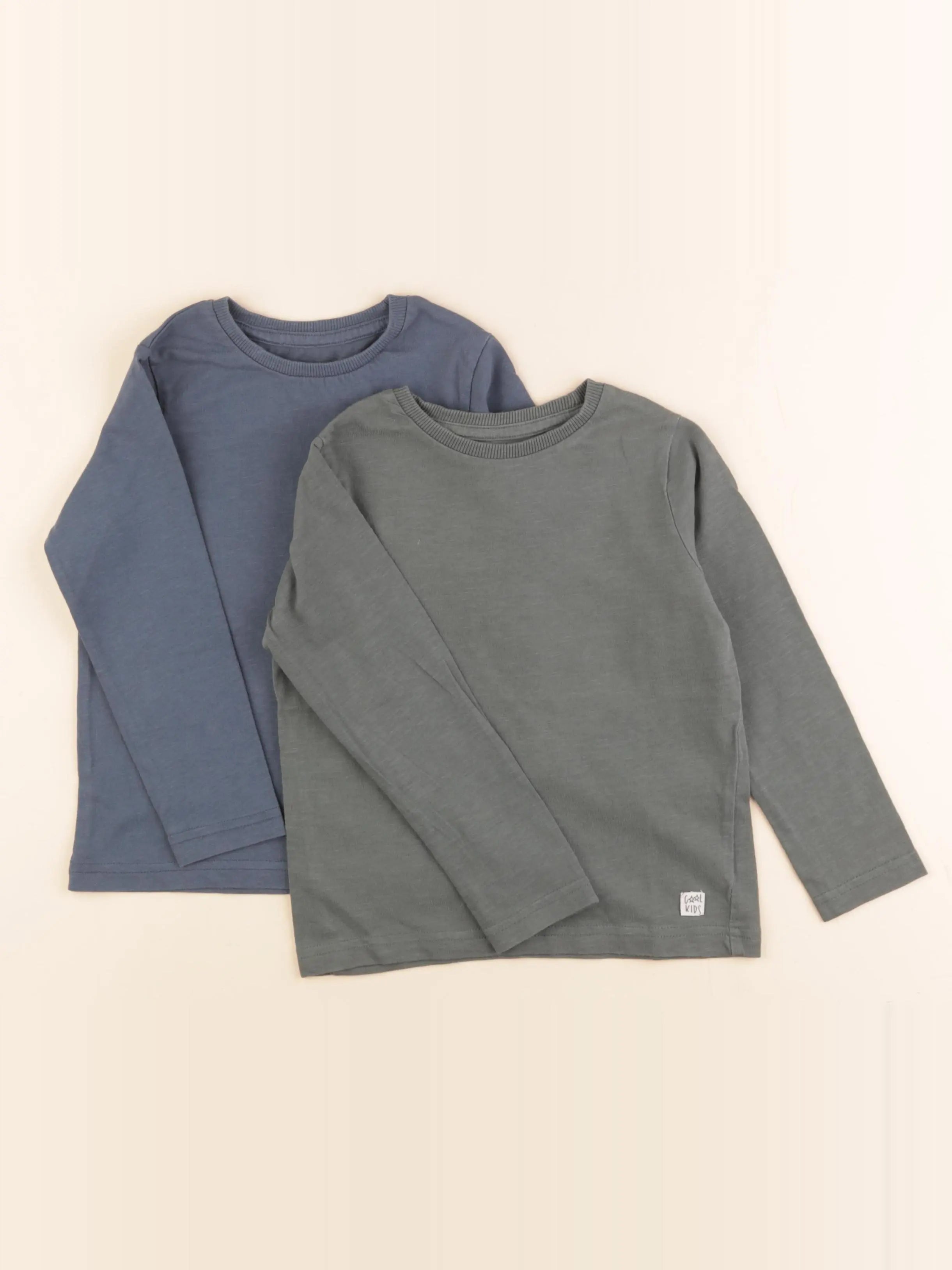 Vertbaudet - lot de 2 tee-shirts bleu, vert - 4 ans