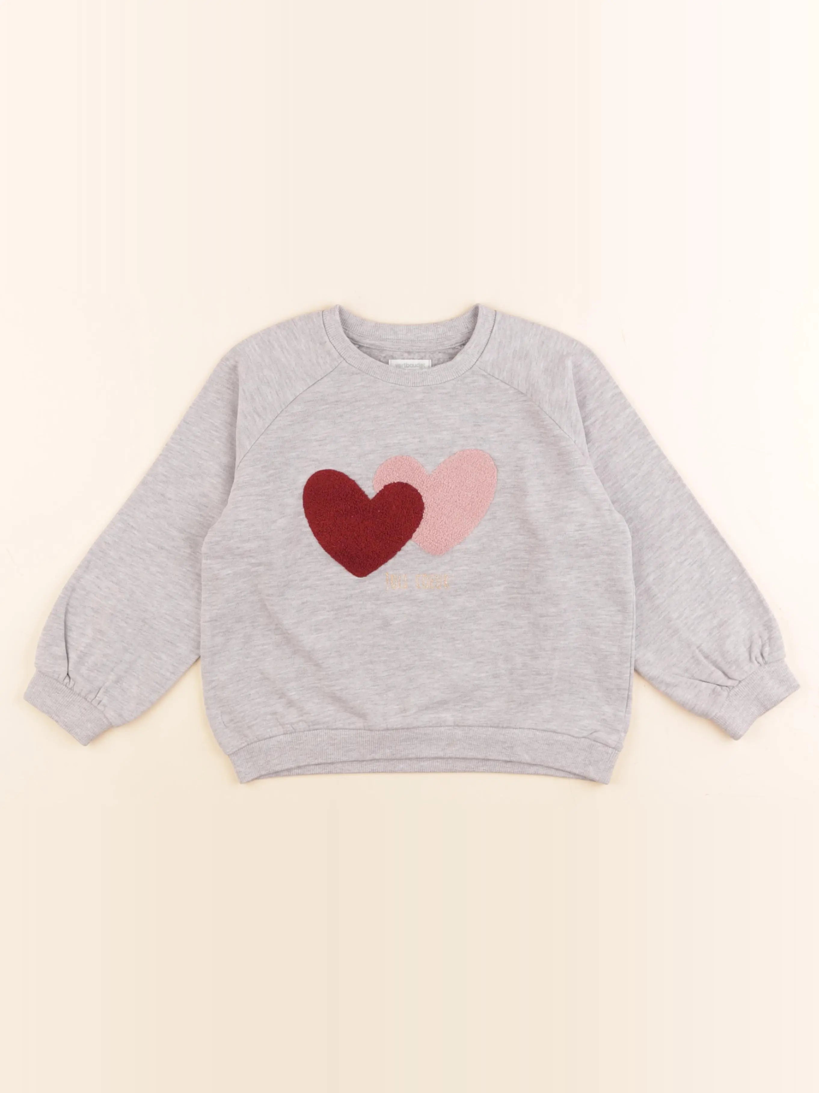 Vertbaudet - sweat gris - 6 ans