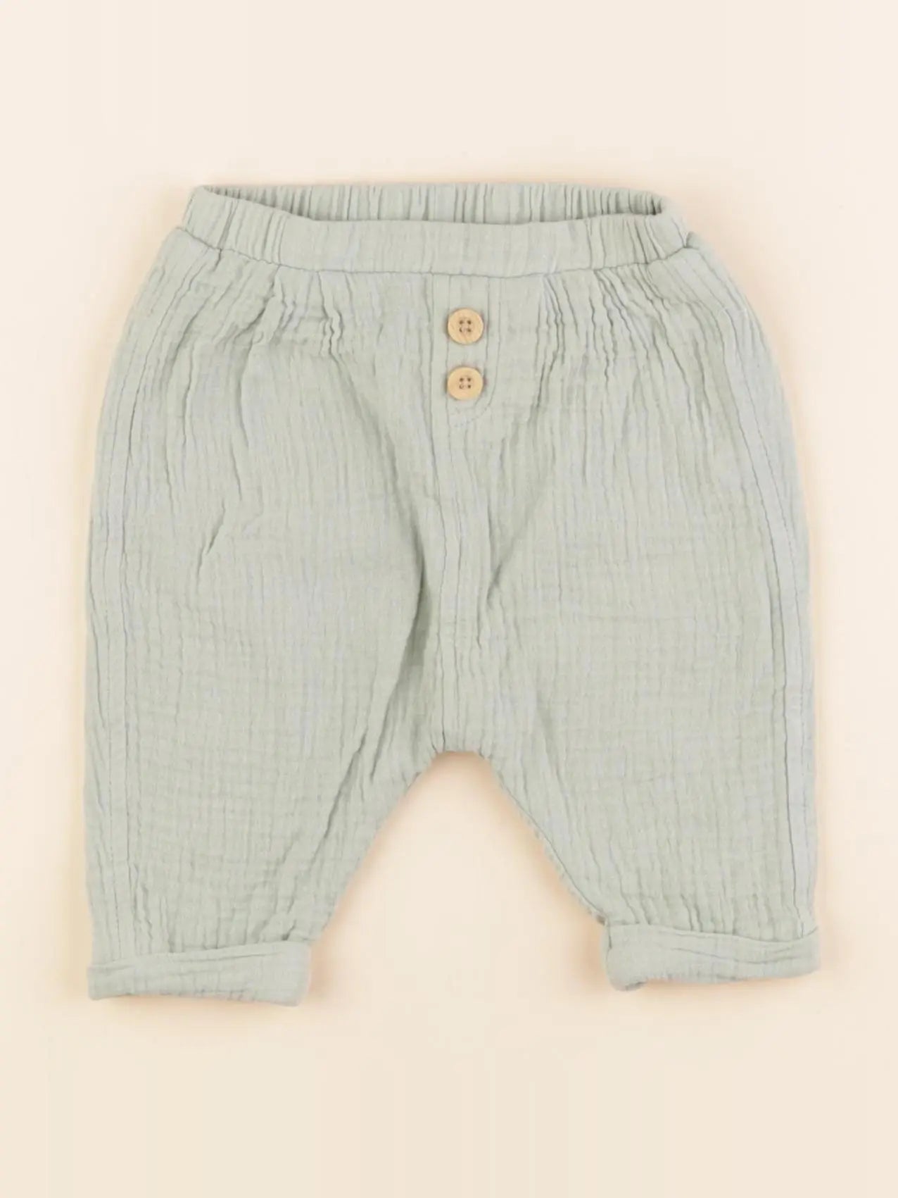 Vertbaudet - pantalon vert - 3 mois