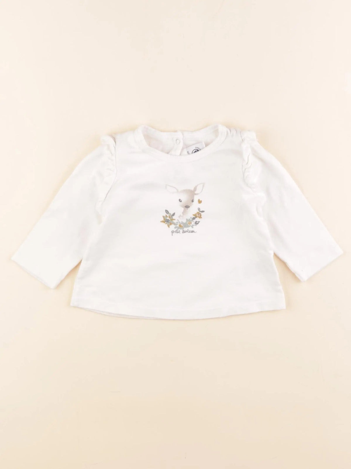 Petit Bateau - tee-shirt blanc - 12 mois