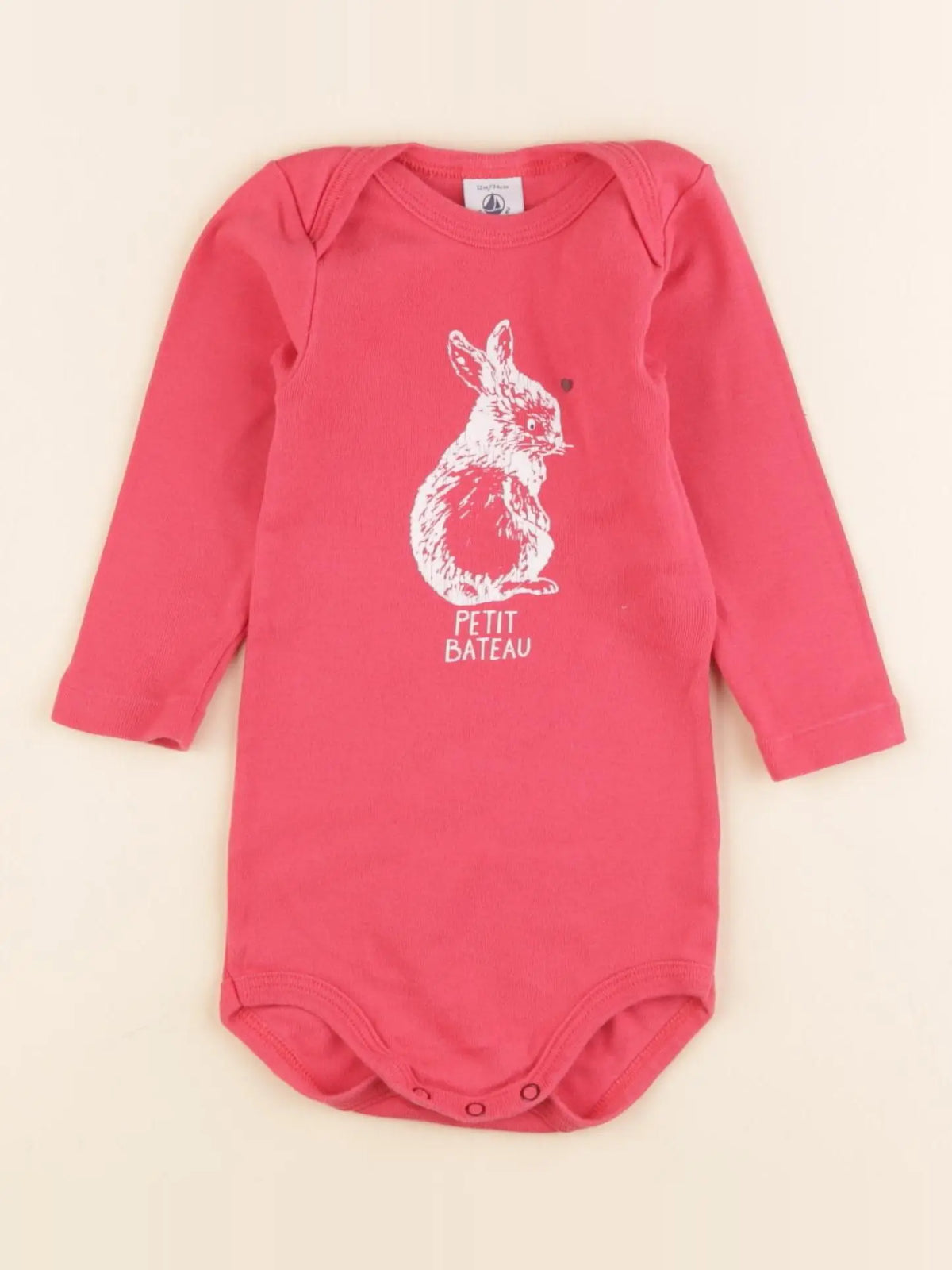 Petit Bateau - body rose - 12 mois