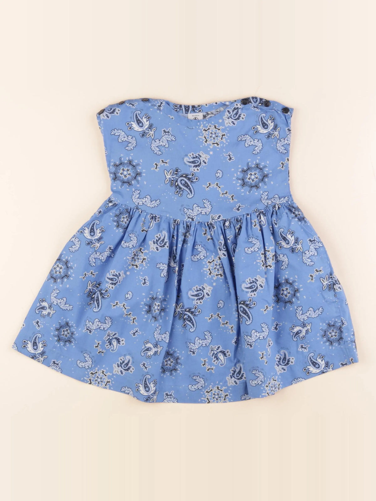Petit Bateau - robe bleu - 18 mois