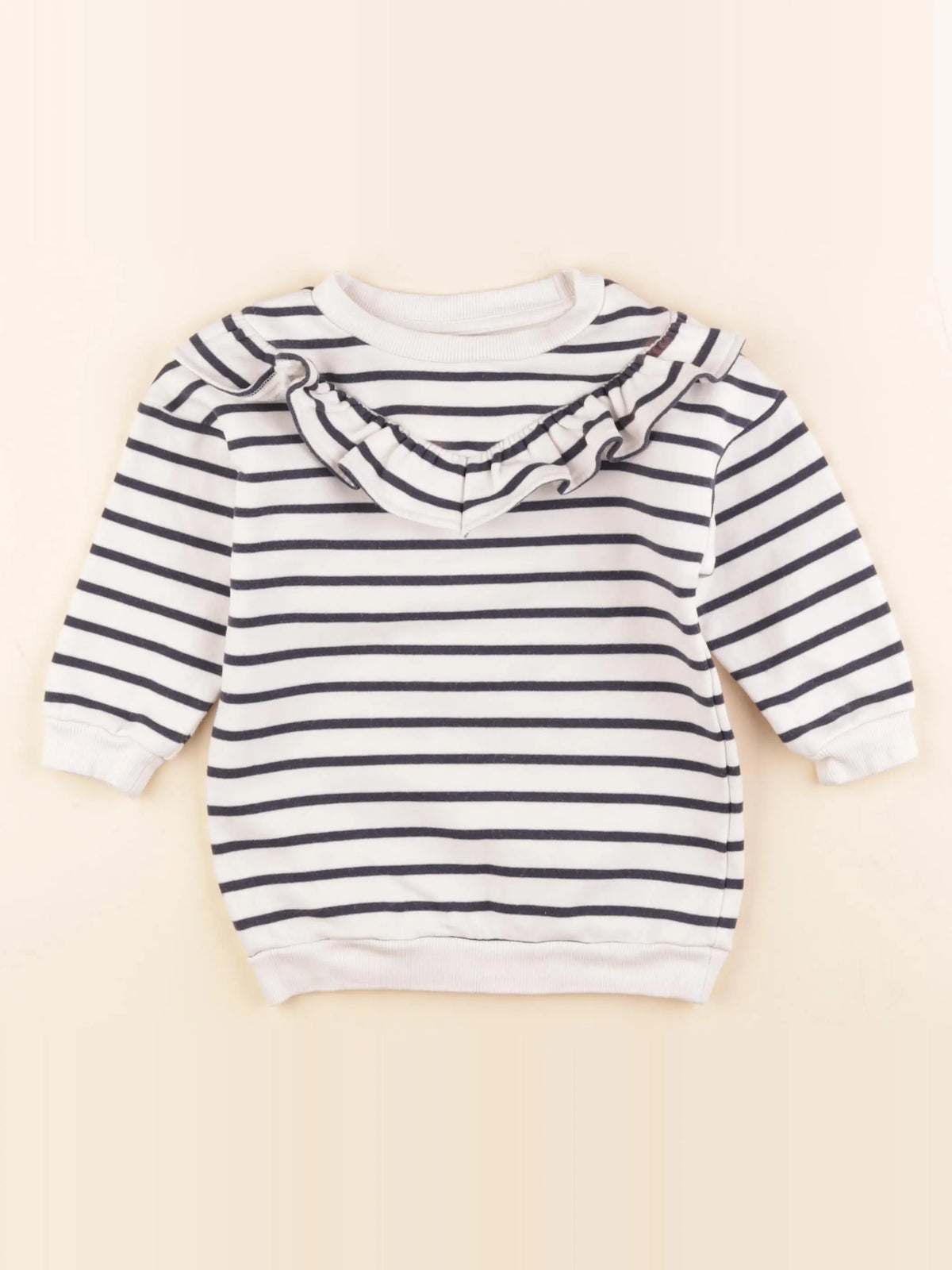 Vertbaudet - sweat blanc, bleu - 2 ans