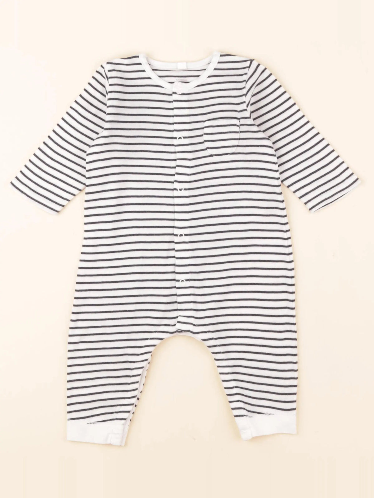 Pyjama coton blanc, bleu