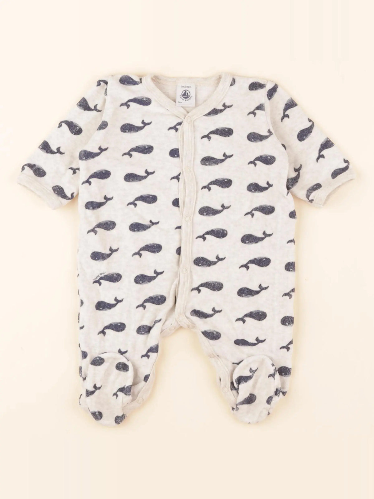 Pyjama velours beige, bleu
