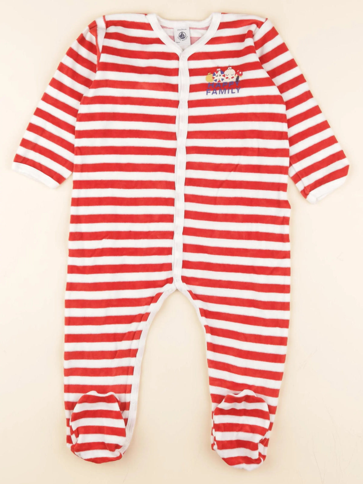Pyjama velours rouge, blanc