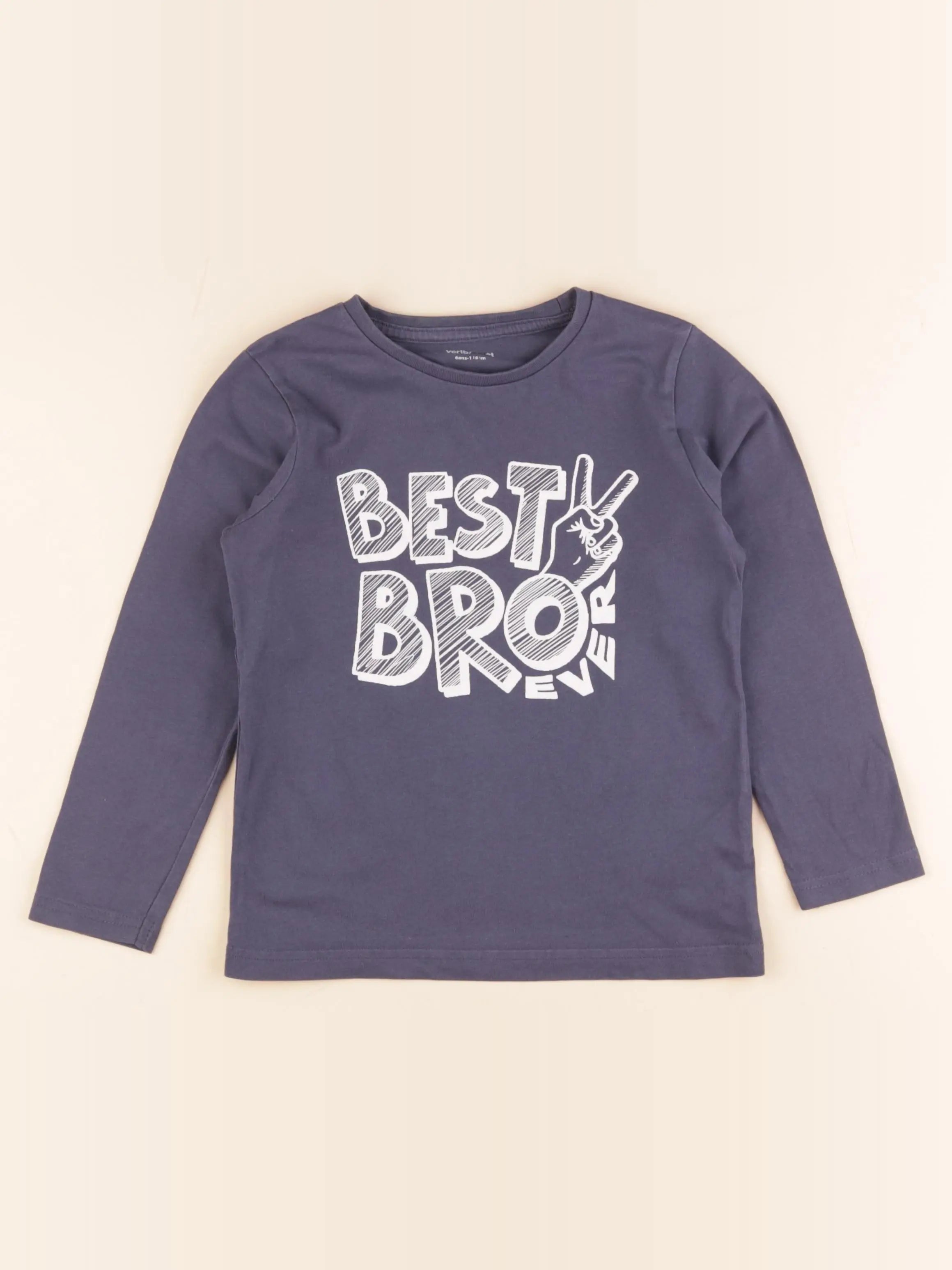 Vertbaudet - tee-shirt bleu - 6 ans