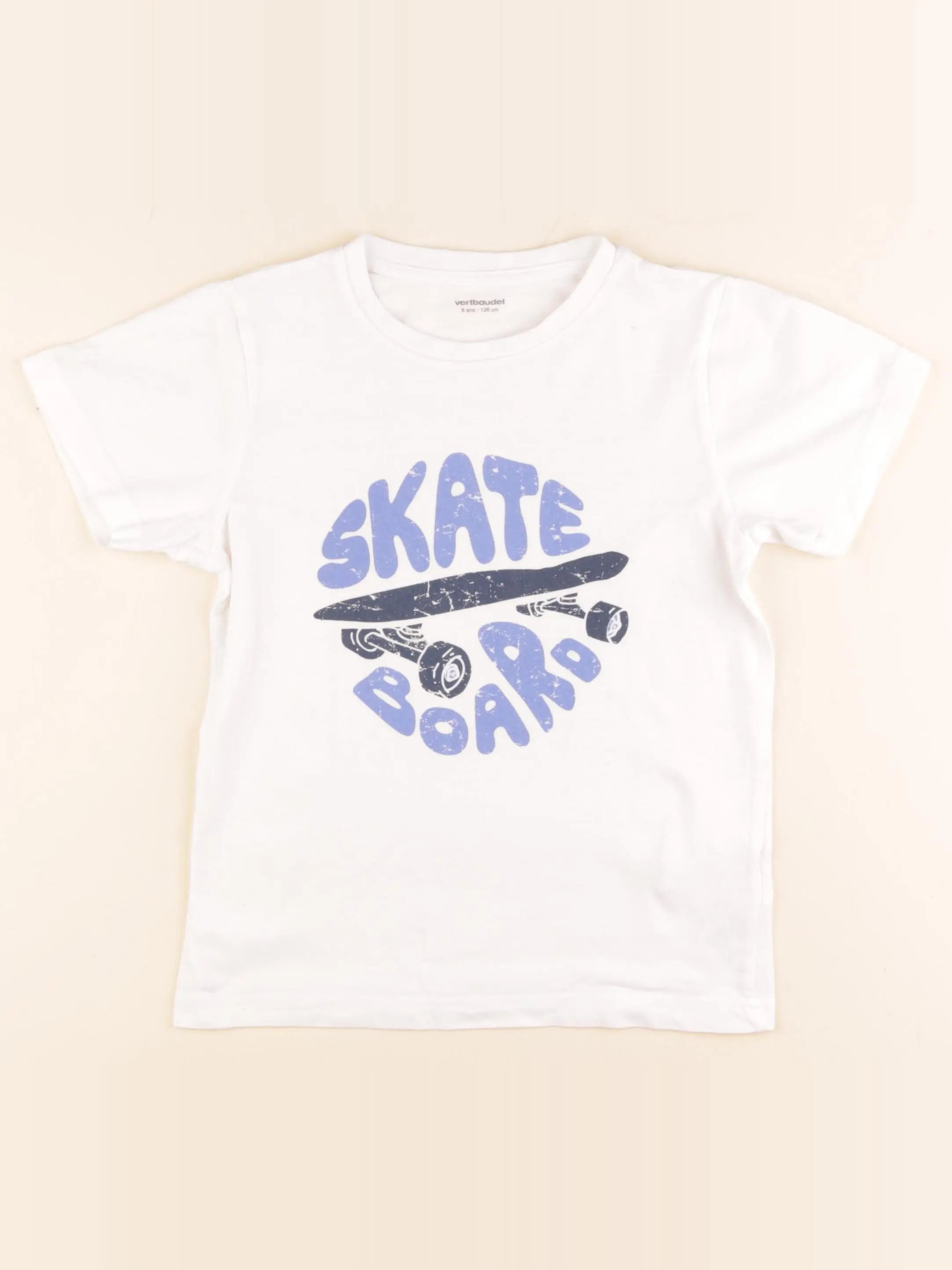 Vertbaudet - tee-shirt blanc - 8 ans