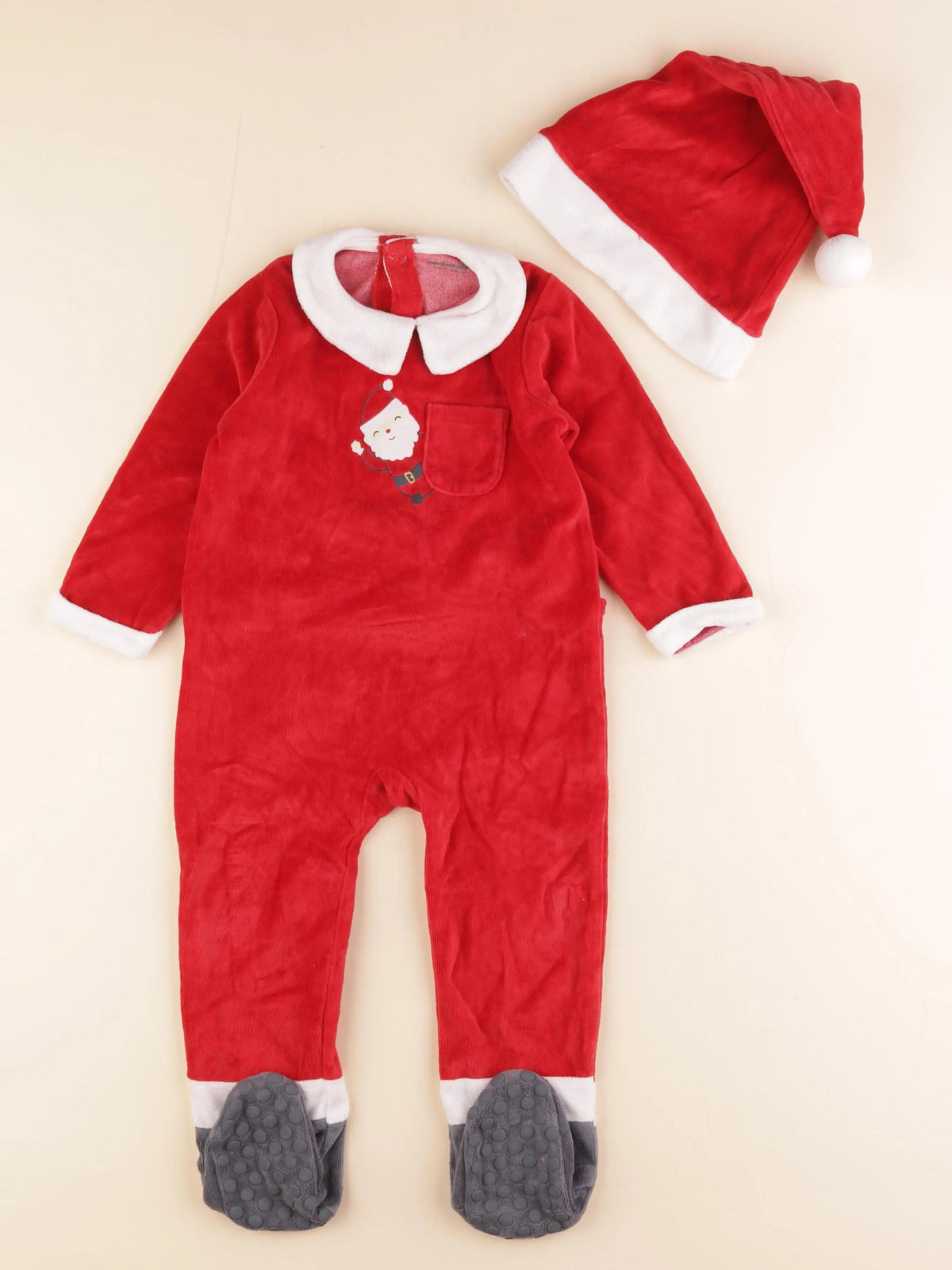 Vertbaudet - pyjama velours rouge - 2 ans