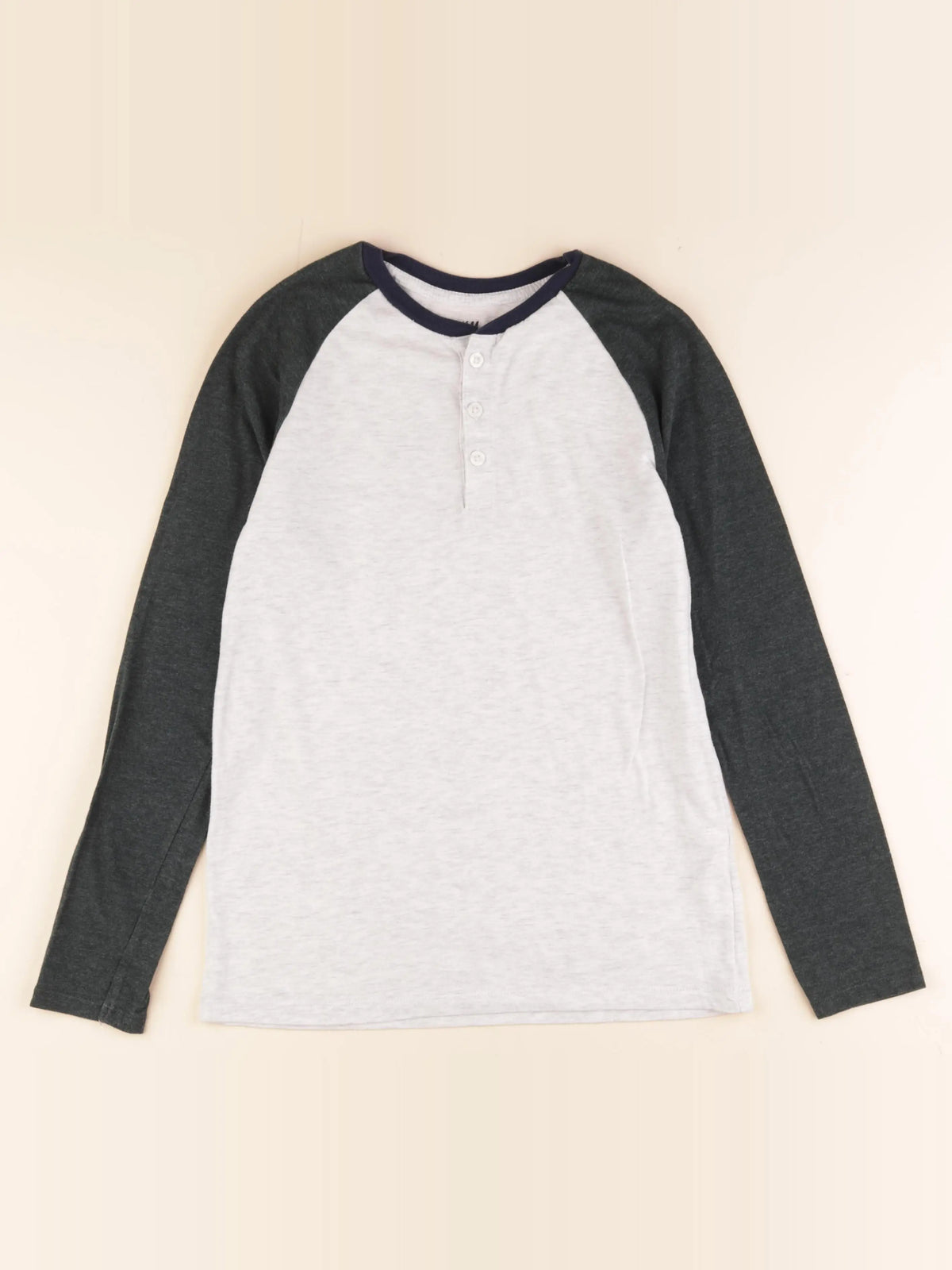 H&M - tee-shirt gris, vert - 10/12 ans