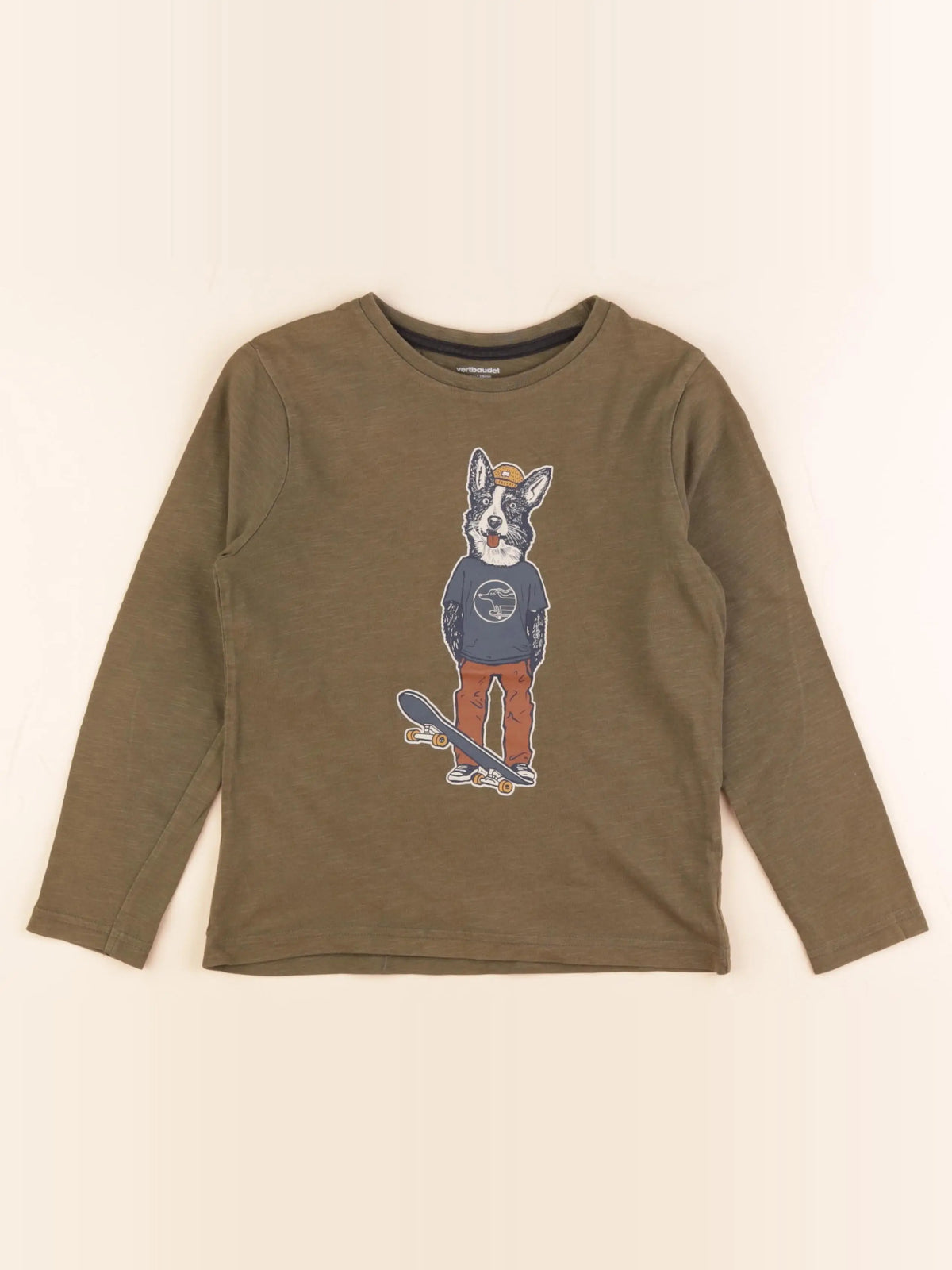Vertbaudet - tee-shirt vert - 8 ans