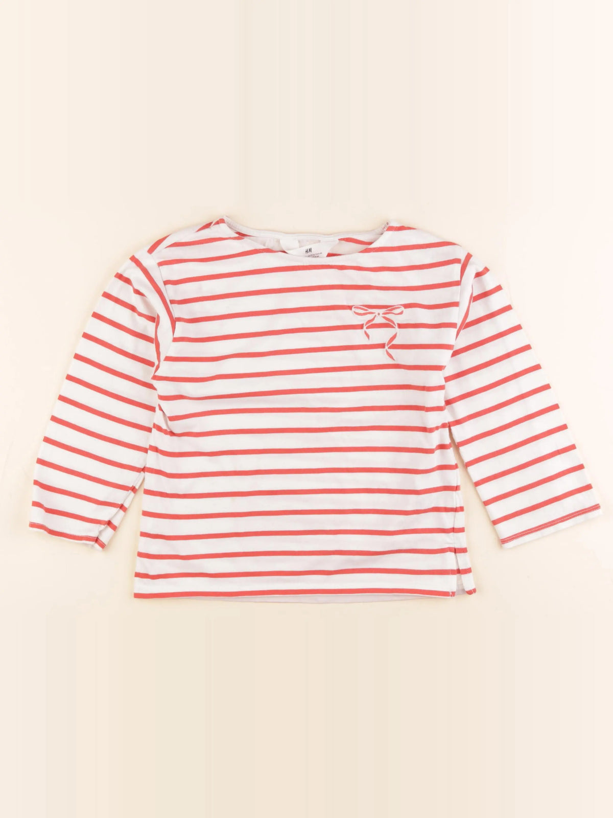 H&M - tee-shirt blanc, rouge - 4/6 ans