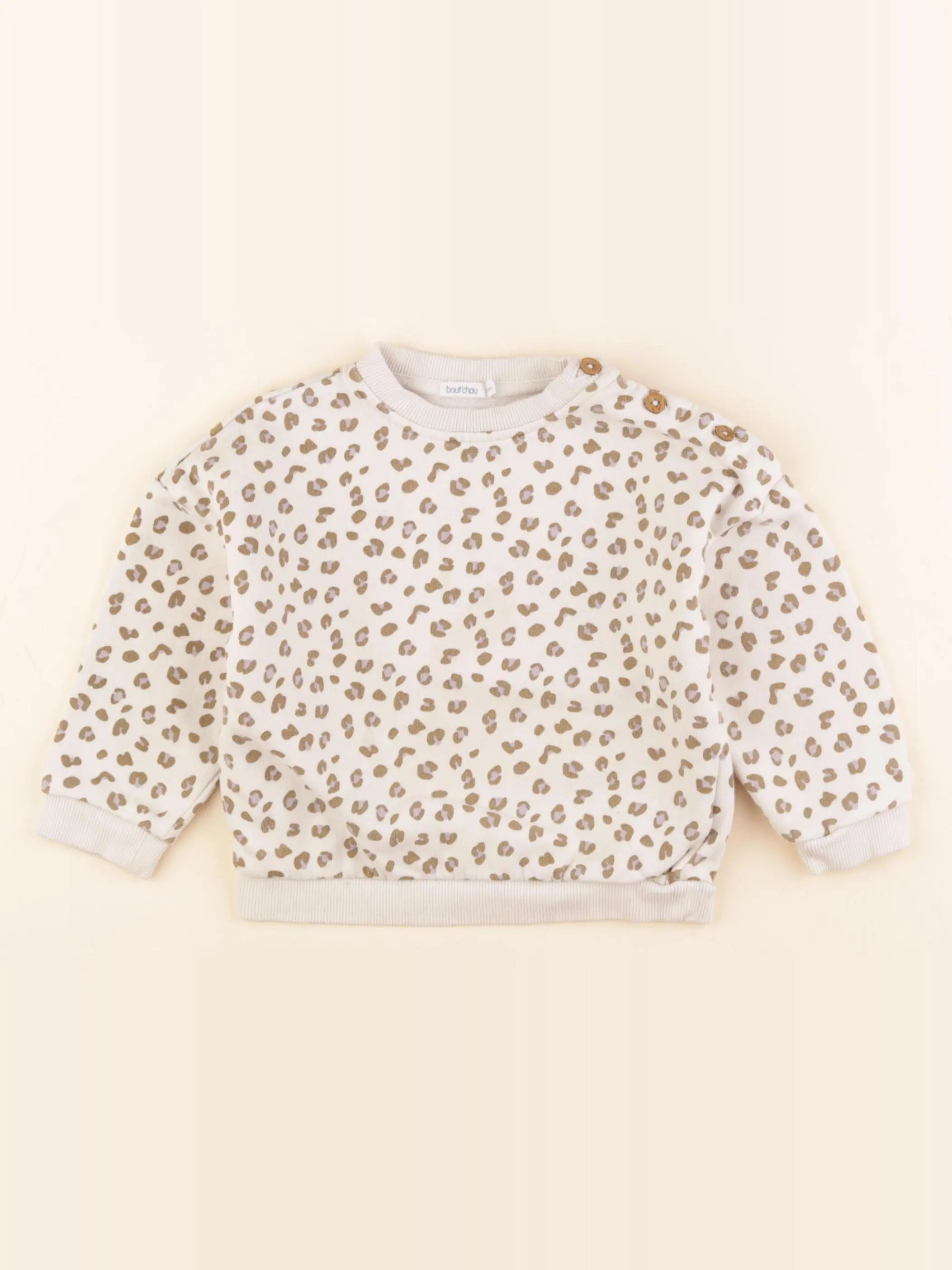 Boutchou - sweat blanc, marron - 36 mois