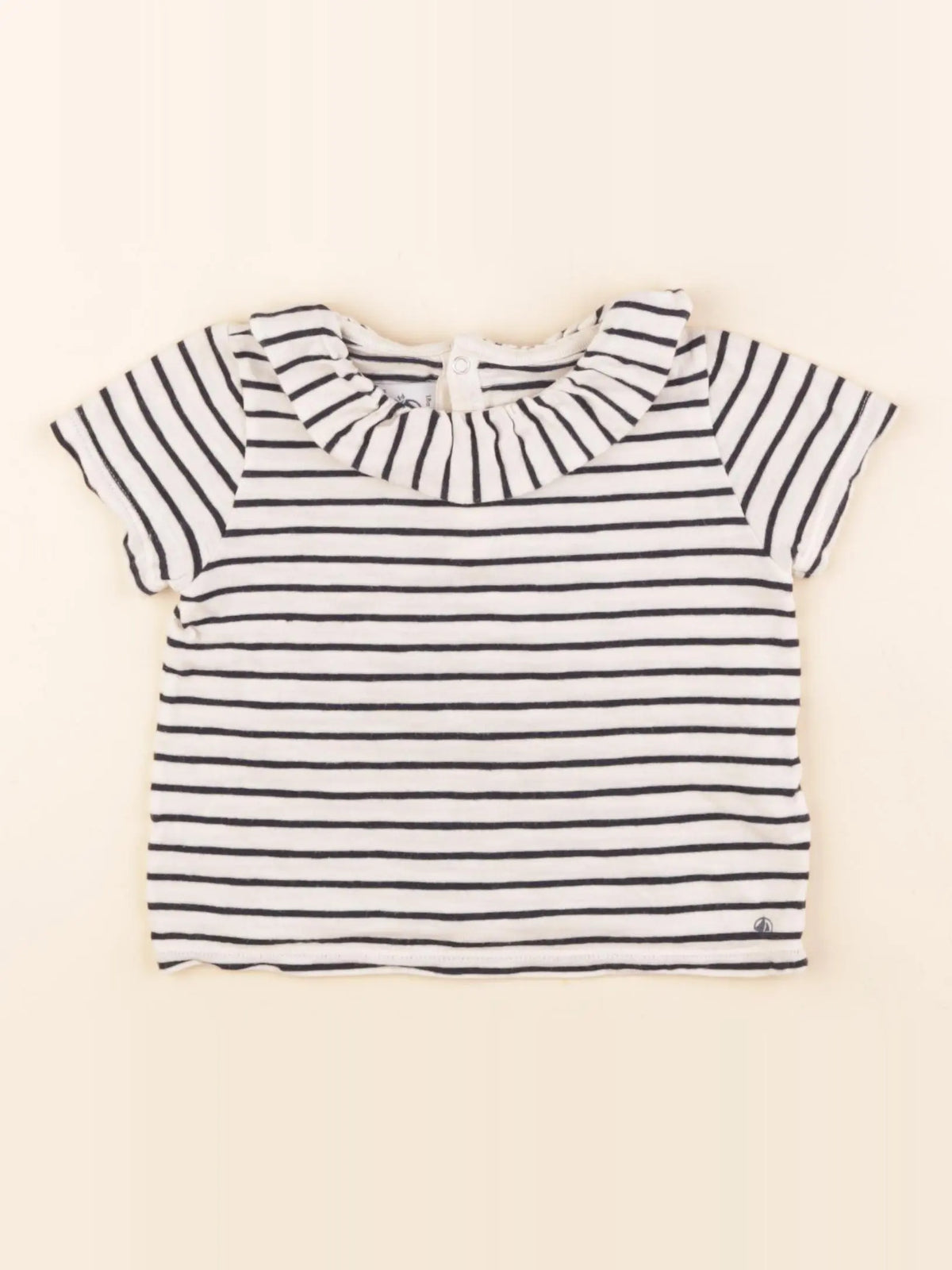 Petit Bateau - tee-shirt blanc, bleu - 18 mois