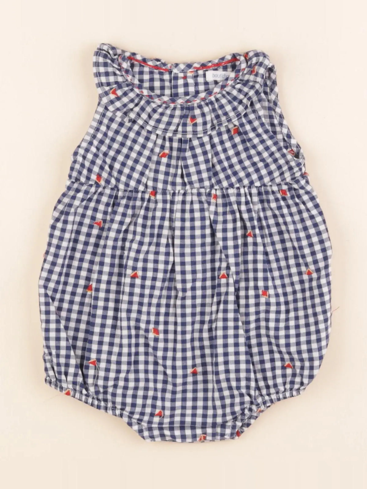 Boutchou - combinaison blanc, bleu - 6 mois