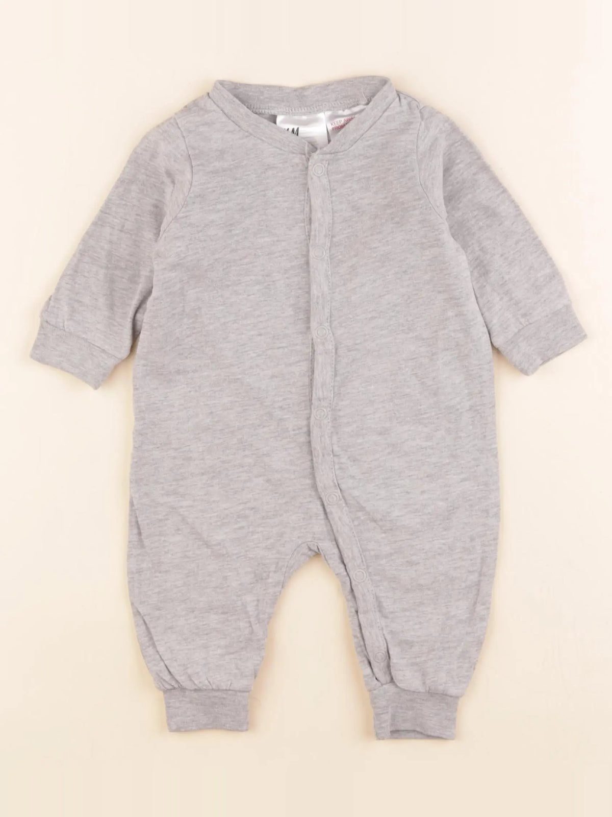 H&M - pyjama coton gris - 1/2 mois