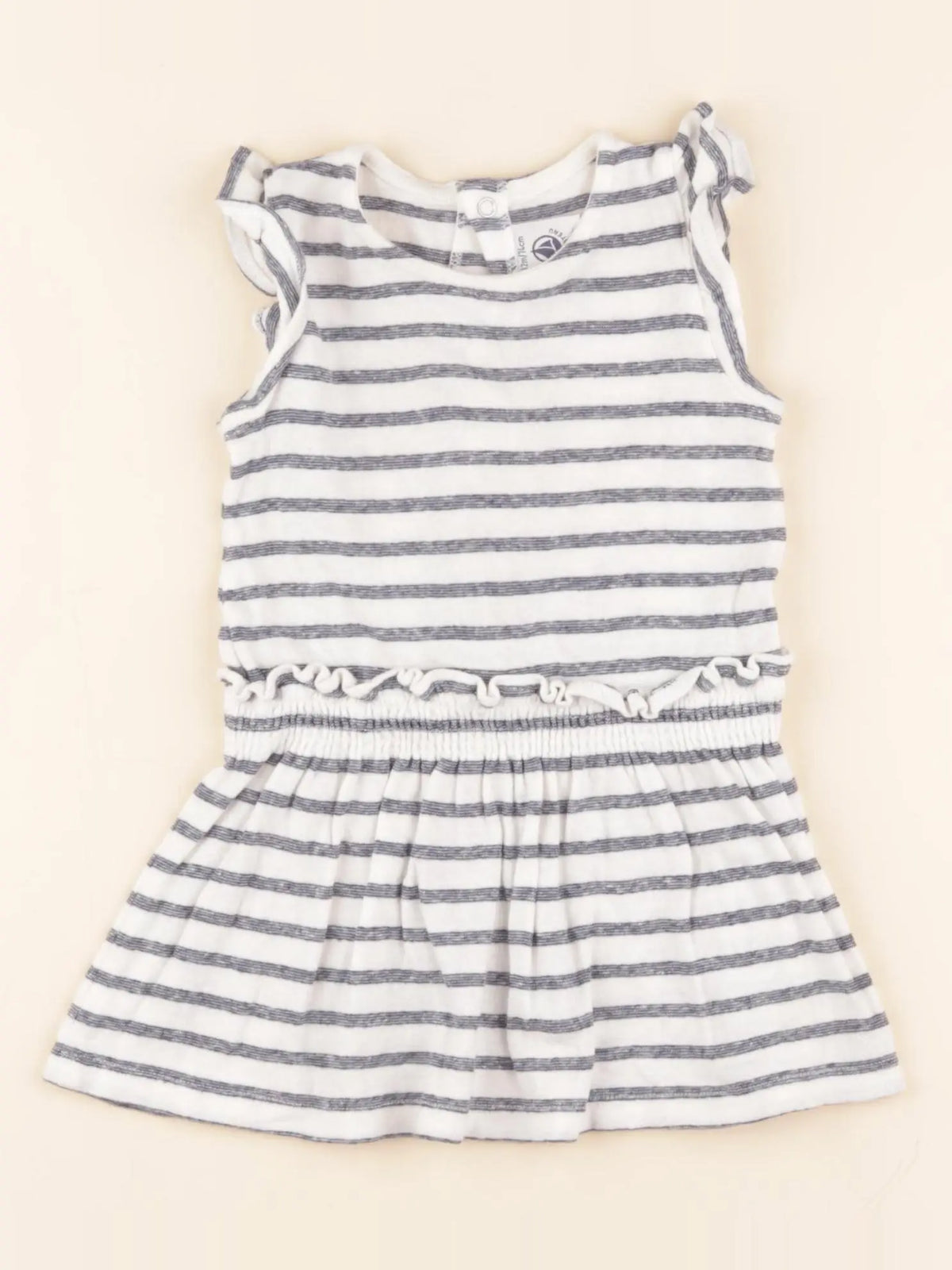 Robe beige, bleu