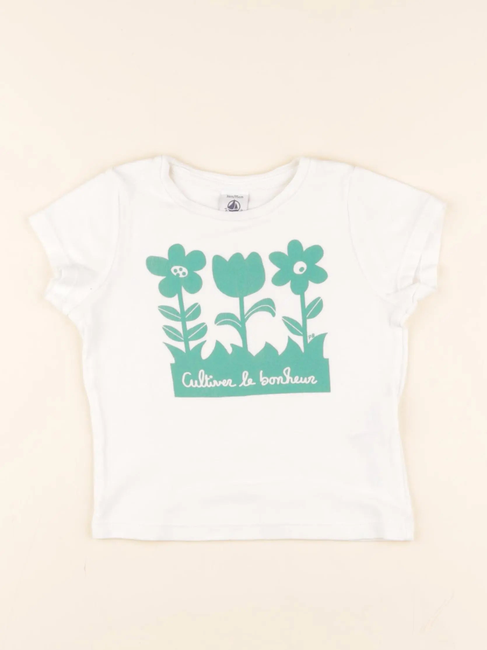 Tee-shirt blanc, vert