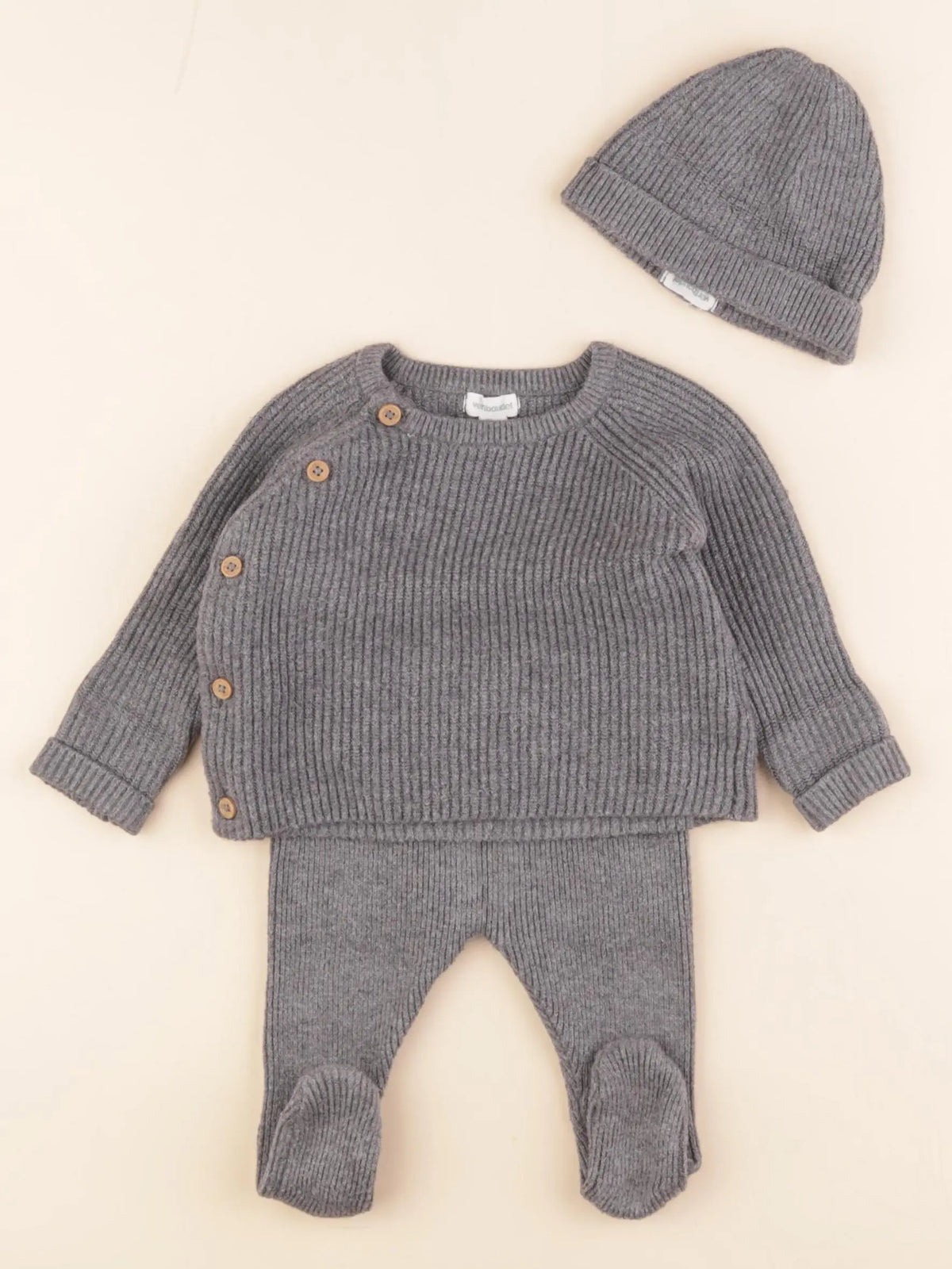 Vertbaudet - ensemble gris - 3 mois