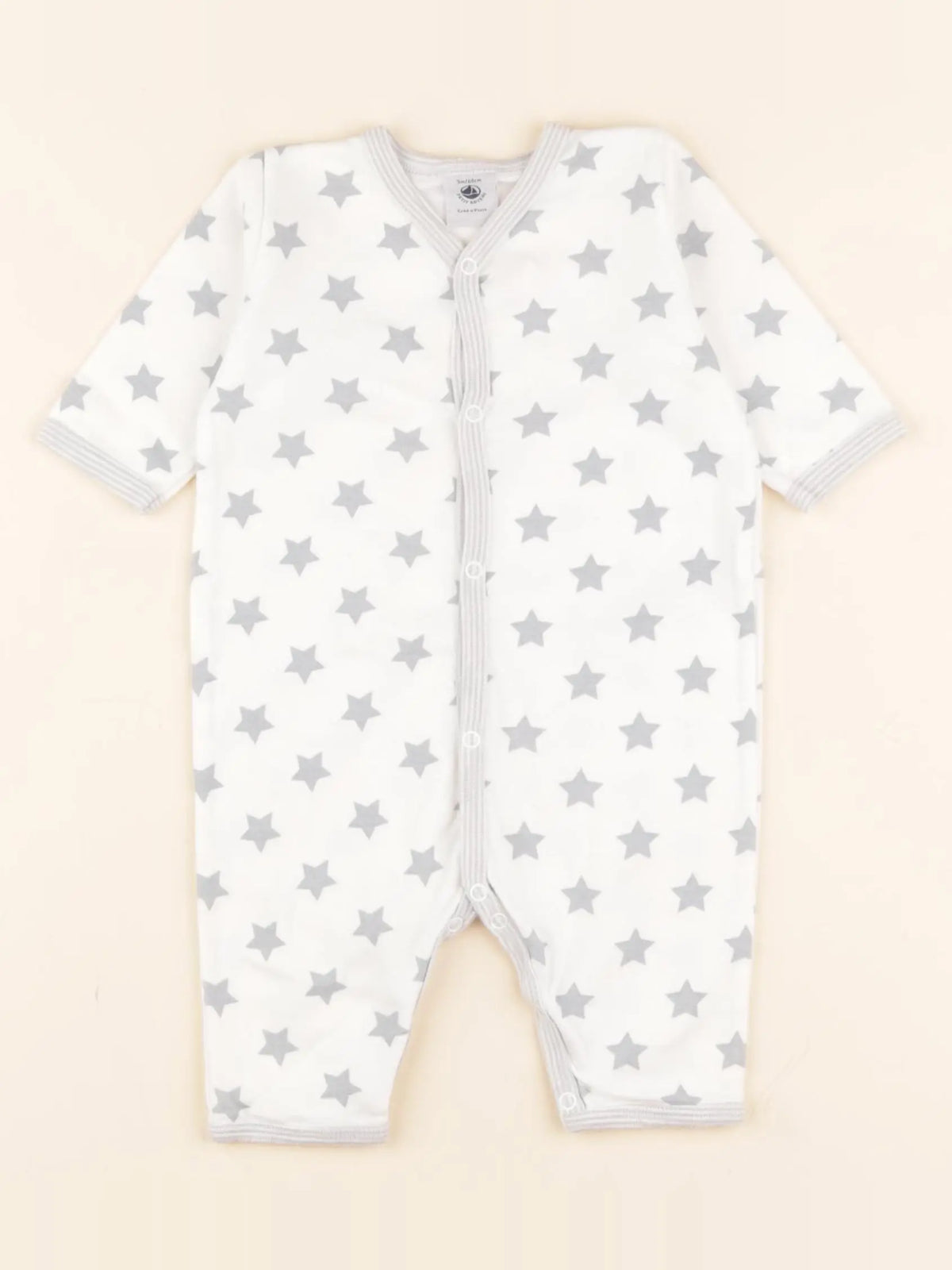 Pyjama coton blanc, gris